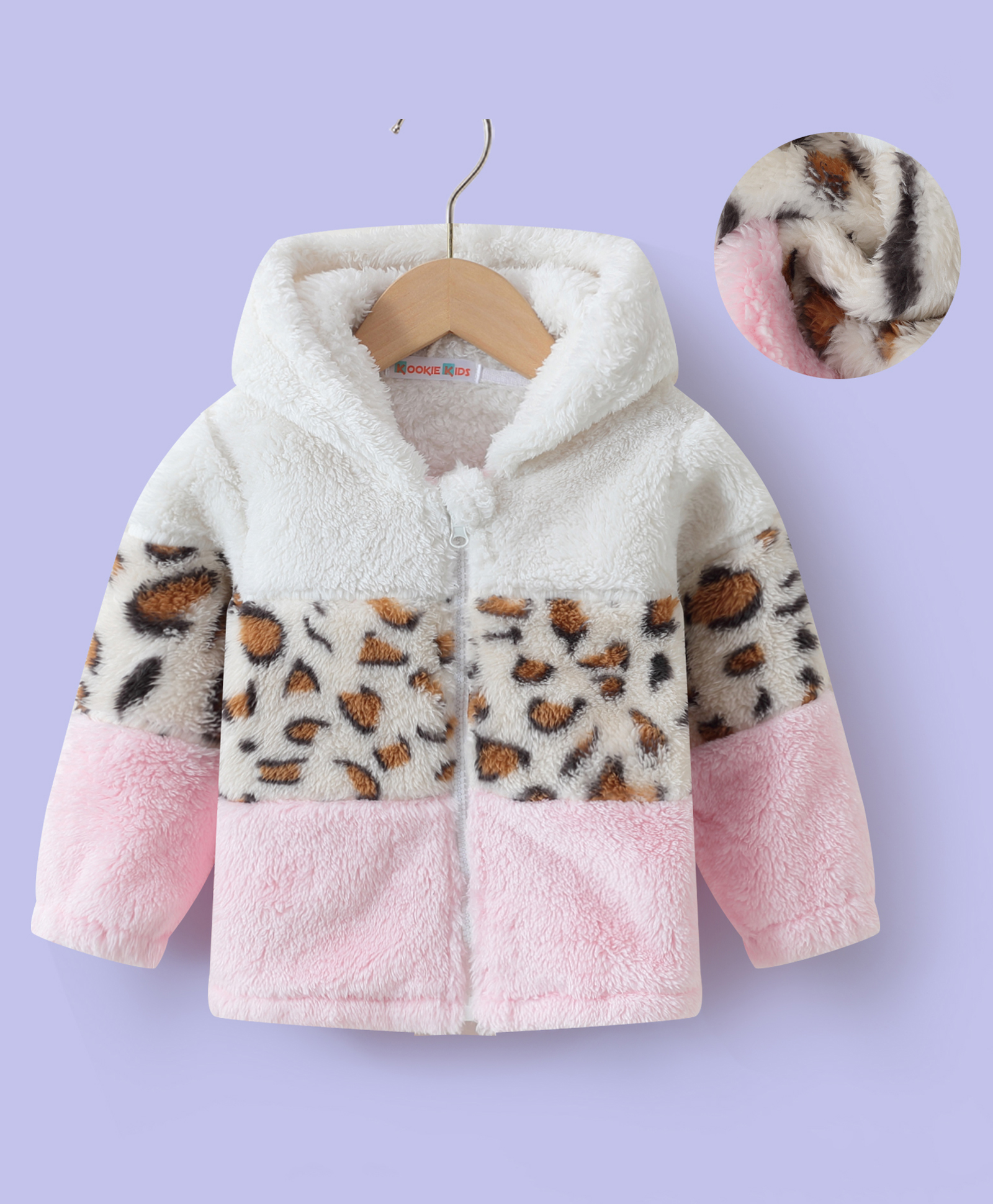 Kookie Kids Full Sleeves Winter Jacket with Fur Detailing - Pink-image-45
