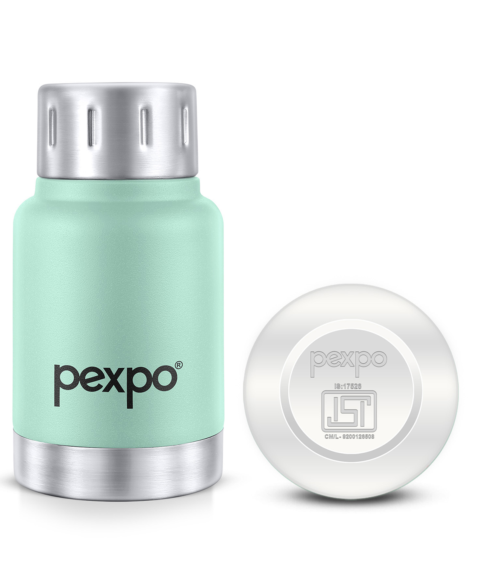 Pexpo Cameo Hot & Cold 160ml Stainless Steel Water Bottle|Sea Green| Vacuum Insulated| Leak proof & BPA Free| Screw Cap| Office, School, Gym, & Travelling|Men, Women & Kids-image-49
