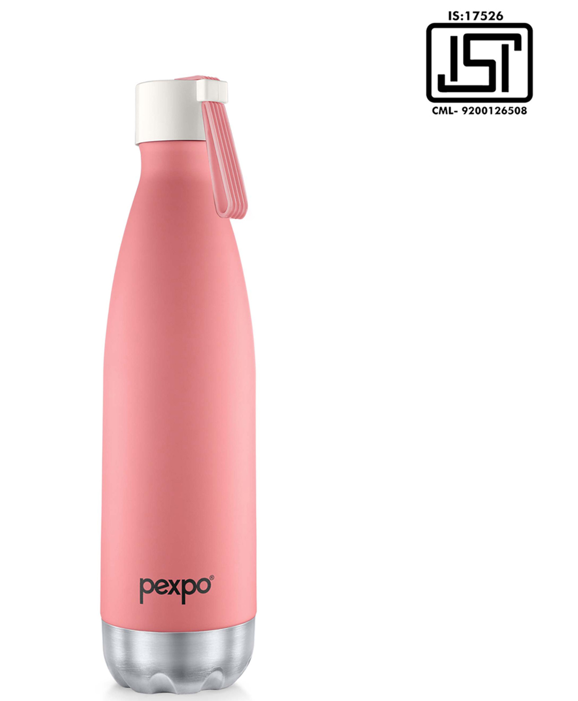 Pexpo Espresso ISI Certified|Hot &Cold|Vacuum Insulated|Stainless Steel Water Bottle-500 ml|Candy Pink|Silicon Strap|Home|School|College|Gym|Travelling|Hiking-image-6