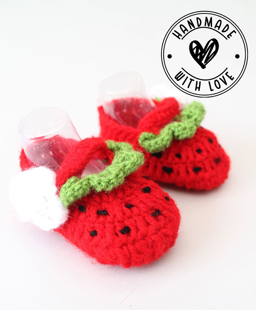 Woonie Crochet Acrylic Watermelon Booties- Red-picture-12
