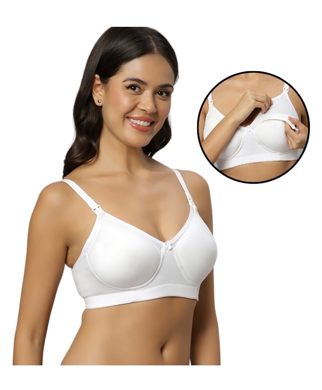 TUMMY Bamboo Cotton Solid Maternity Nursing Light Padded Bra -Beige-picture-15