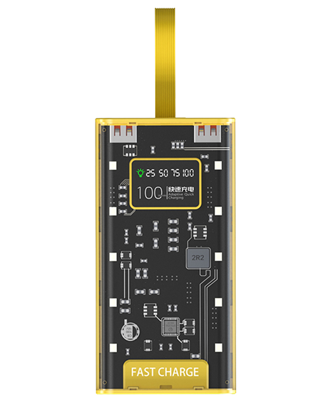 IKALL IKPB10M 20W Fast Charging 10000 mAh Power Bank with Dual USB Output and Type C Input | Fast Power Delivery and Digital Display (Yellow)-image-1