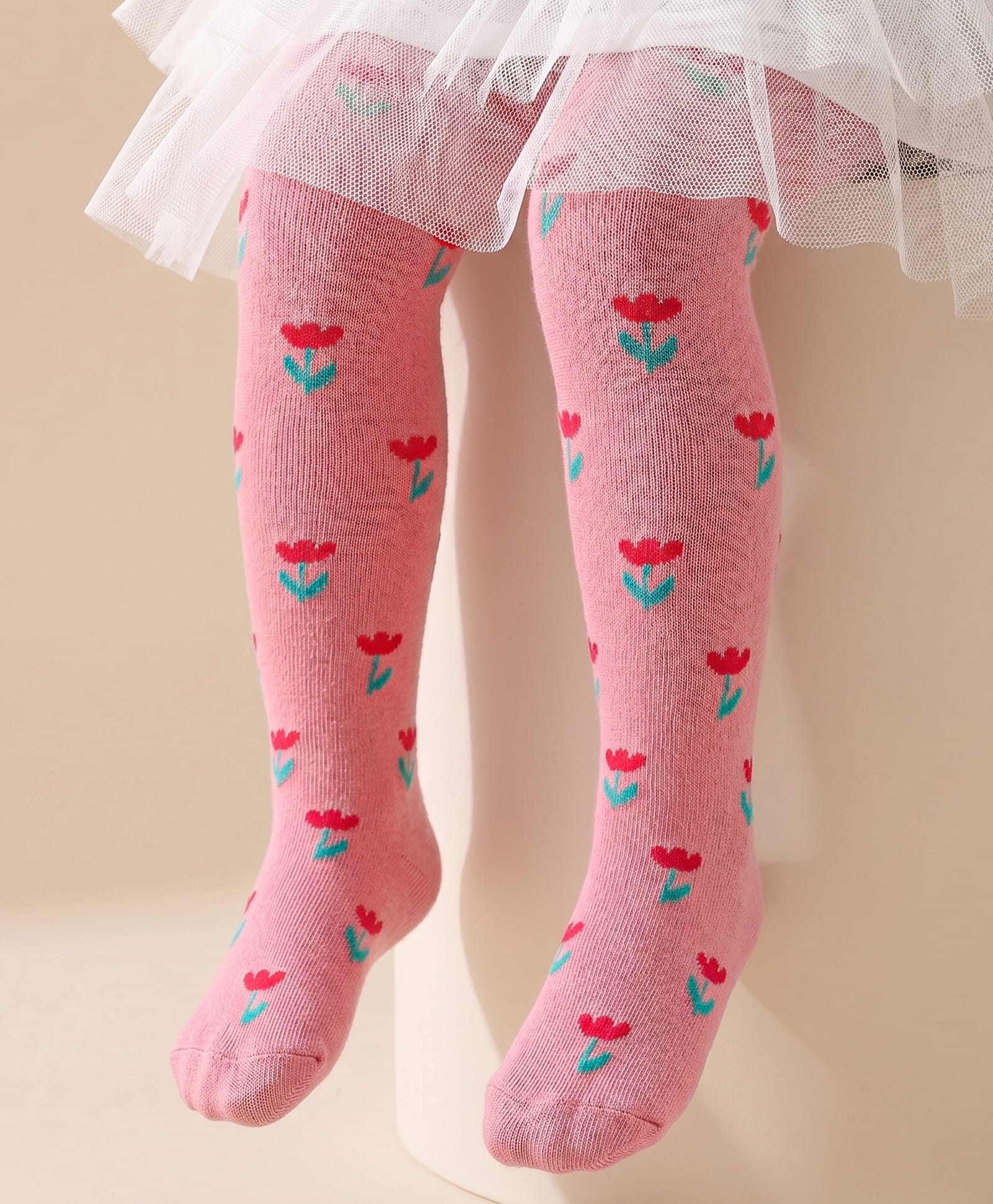 Cute Walk by Babyhug Antibacterial Footie Tights with Floral Design - Pink-picture-27