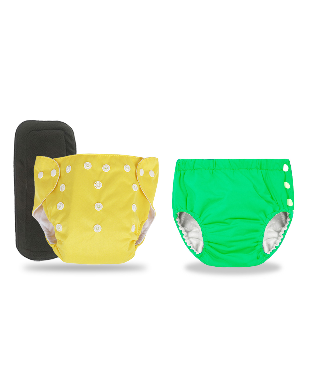 Chinmay Kids Combo of Baby Swim Diaper Waterproof Reusable Leakproof Adjustable Pool Swimsuit & Adjustable Size Baby Cloth Button Diaper Washable/Reusable Nappies for Infants With Black Insert-image-13