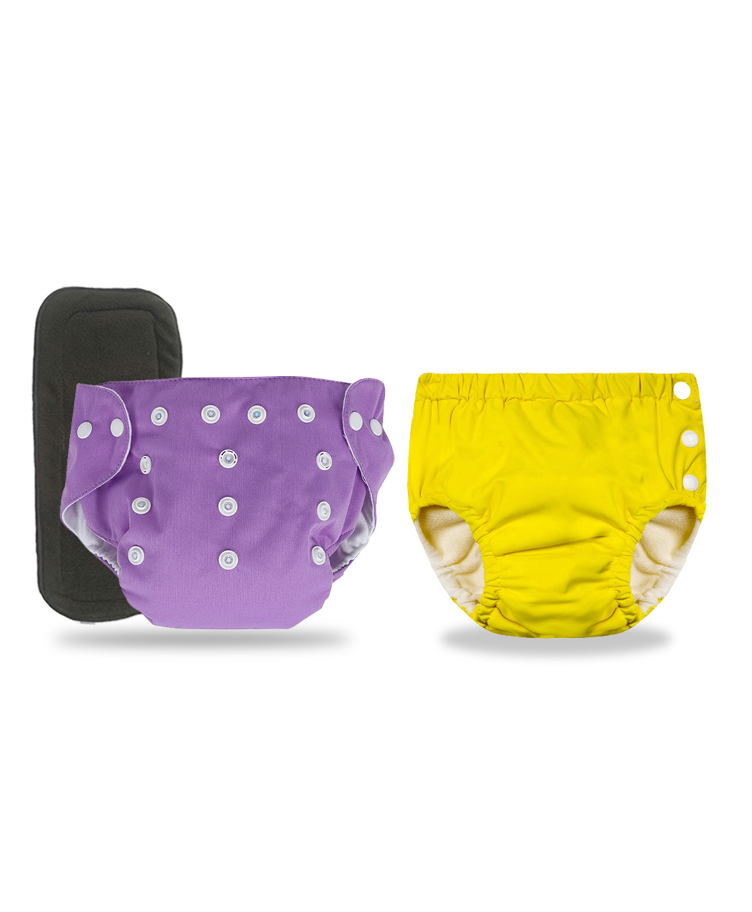 Chinmay Kids Combo of Baby Swim Diaper Waterproof Reusable Leakproof Adjustable Pool Swimsuit & Adjustable Size Baby Cloth Button Diaper Washable/Reusable Nappies for Infants With Black Insert-image-45