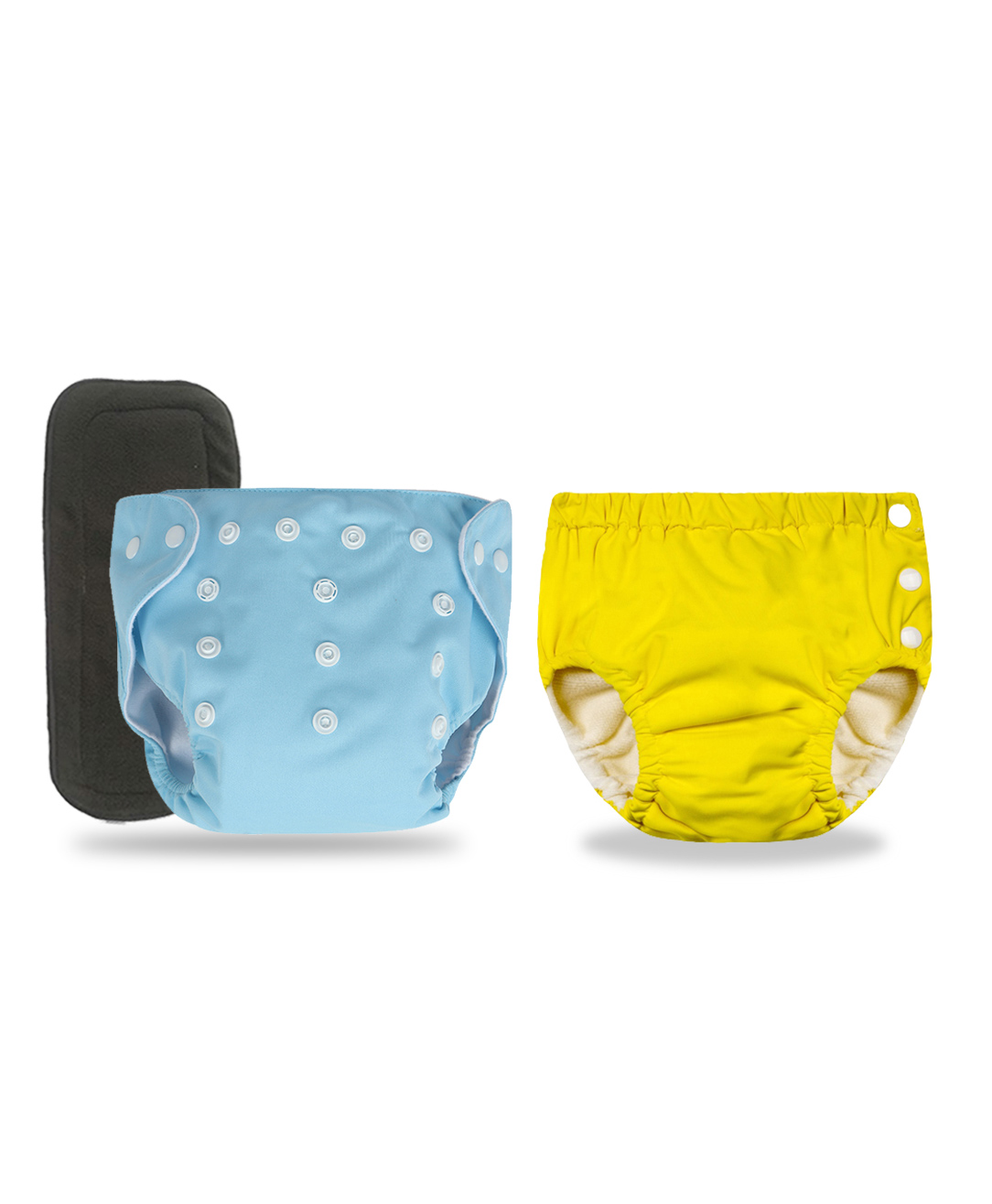 Chinmay Kids Combo of Baby Swim Diaper Waterproof Reusable Leakproof Adjustable Pool Swimsuit & Adjustable Size Baby Cloth Button Diaper Washable/Reusable Nappies for Infants With Black Insert-picture-24