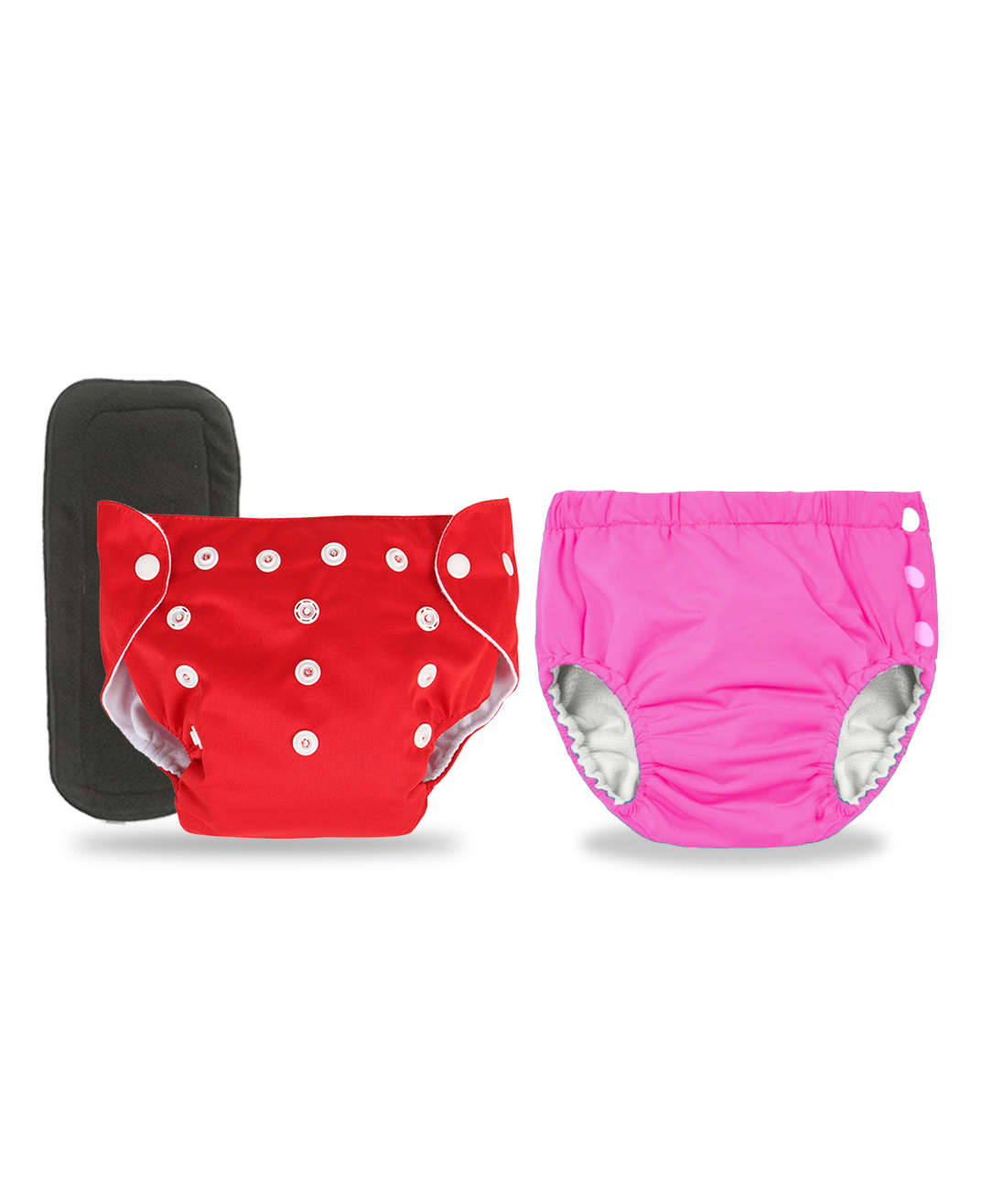 Chinmay Kids Combo of Baby Swim Diaper Waterproof Reusable Leakproof Adjustable Pool Swimsuit & Adjustable Size Baby Cloth Button Diaper Washable/Reusable Nappies for Infants With Black Insert-image-47