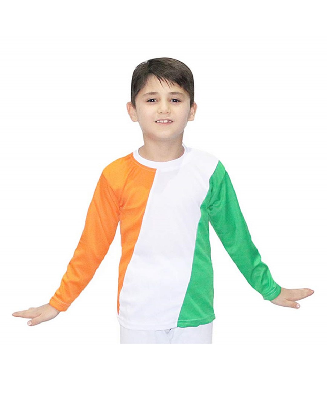 Kaku Fancy Dresses Independence Day Theme Full Sleeves Tricolor Printed Tee - Multi Colour-image-16
