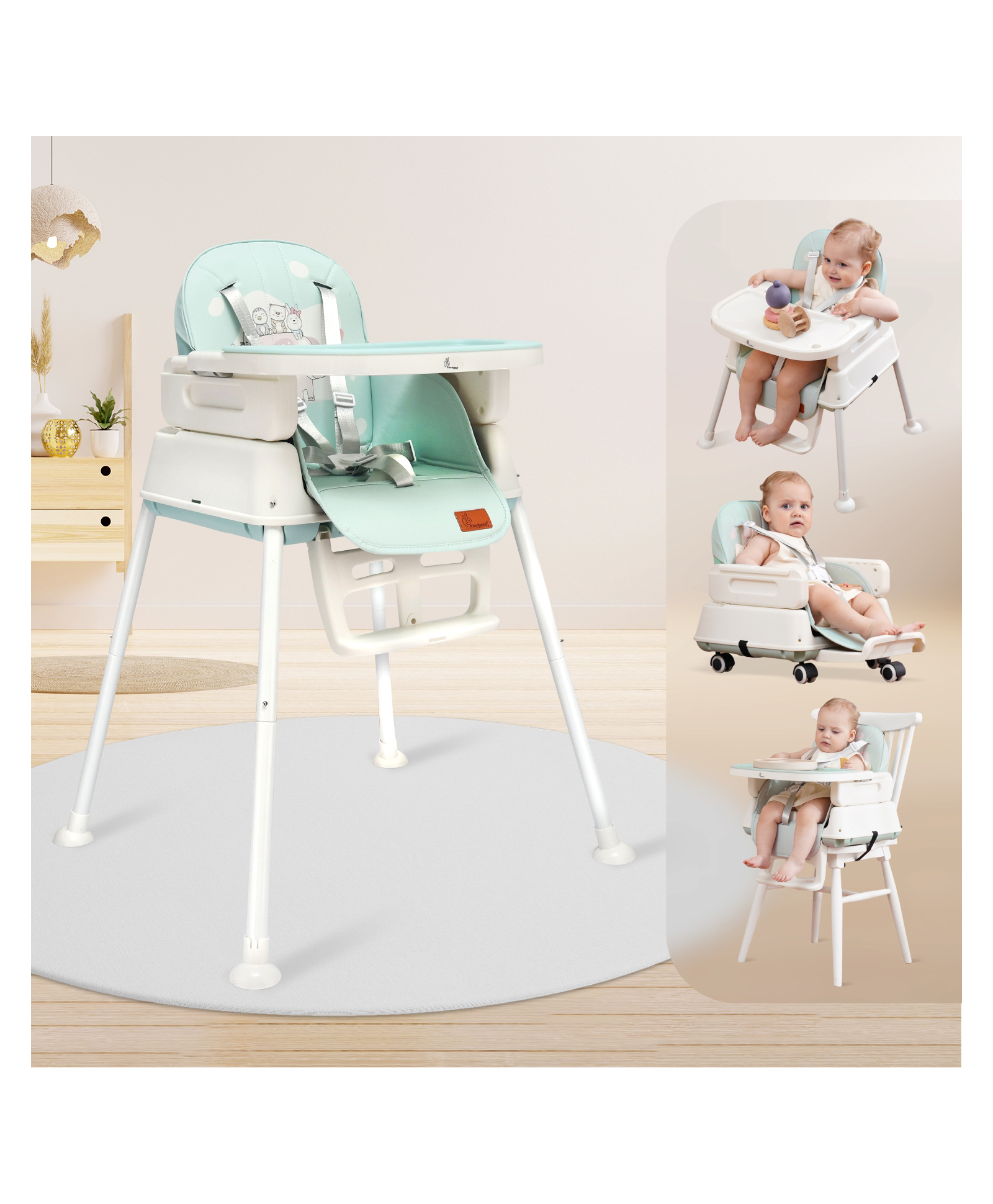 R for Rabbit Truffle High Chair- Sea Green-image-21