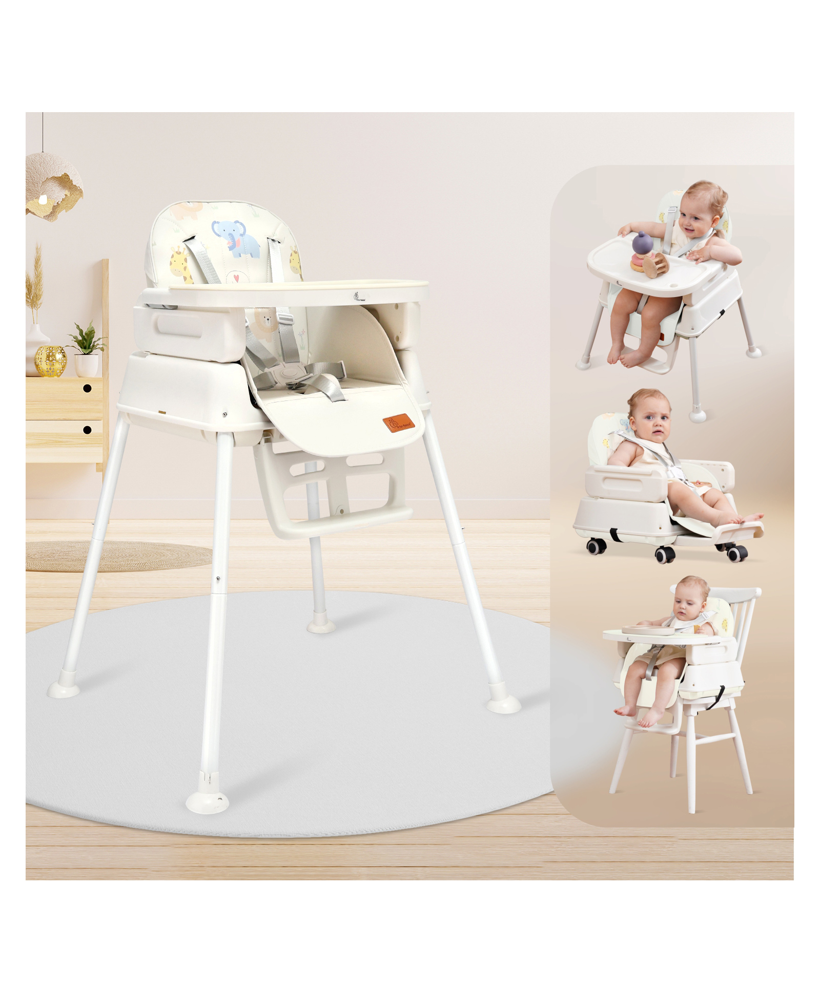 R for Rabbit Truffle High Chair- Beige
