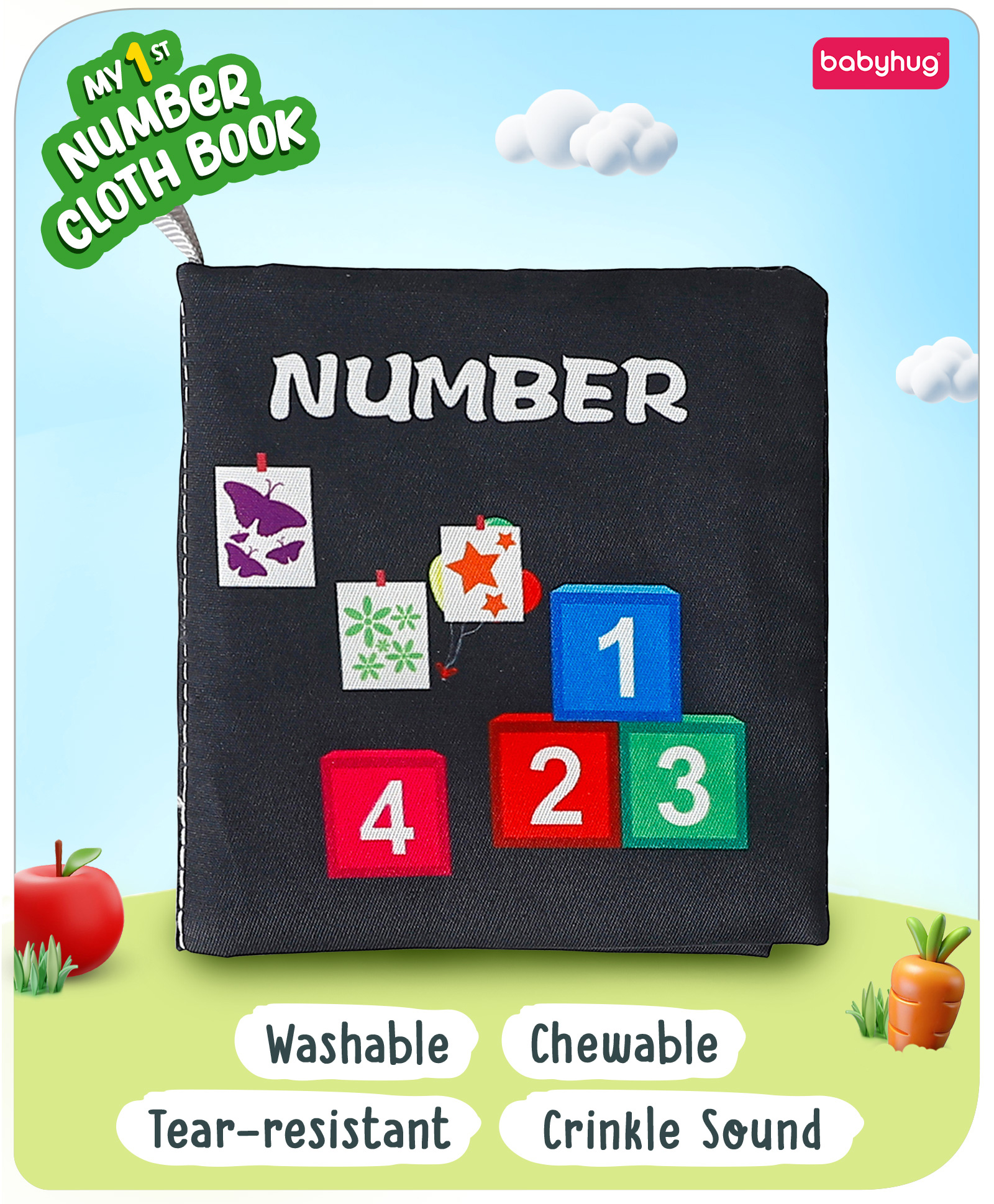 Babyhug Number Cognitive Cloth Book - English