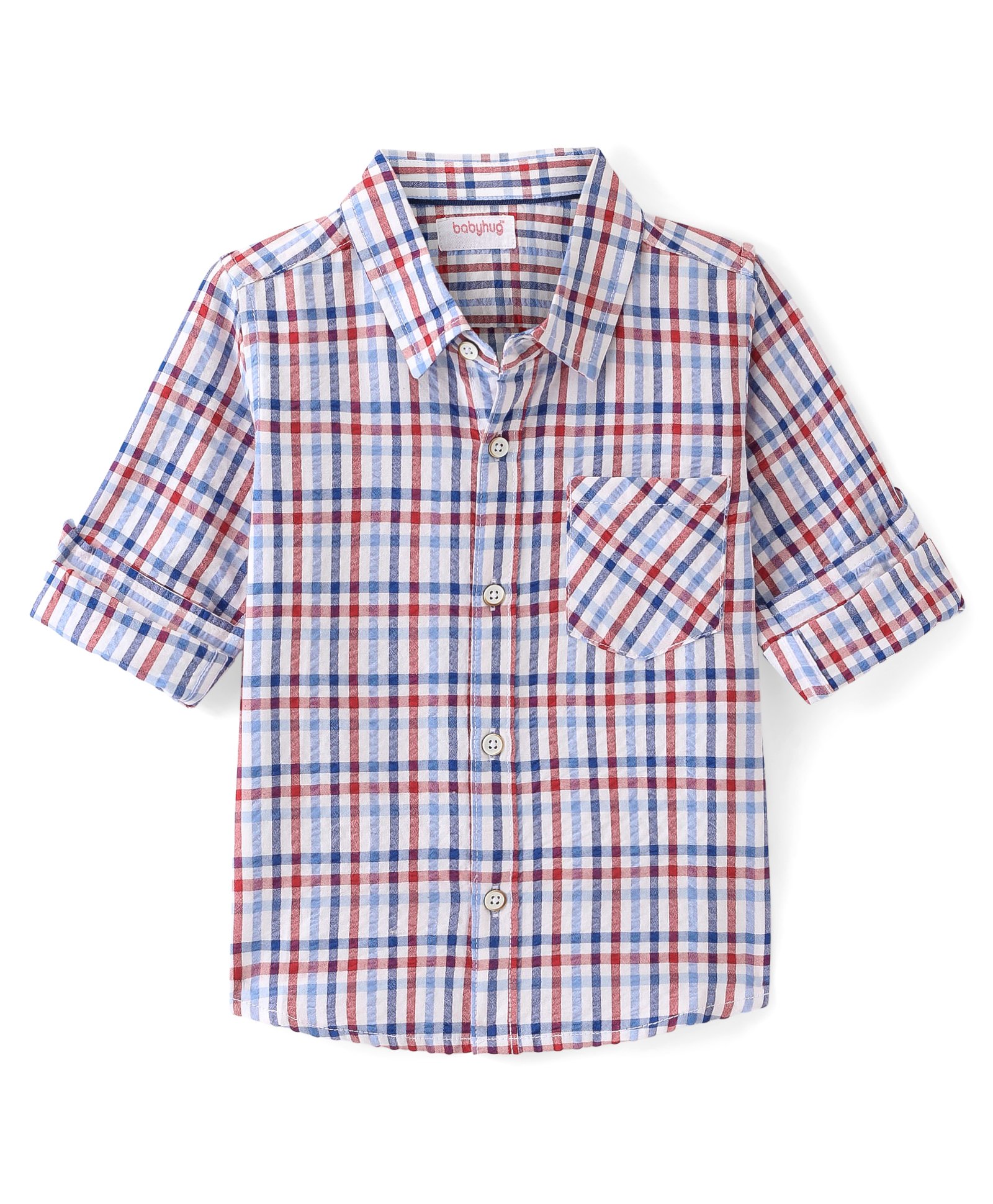 Babyhug Cotton Woven Full Sleeves Checkered Shirt - Multicolor-picture-18
