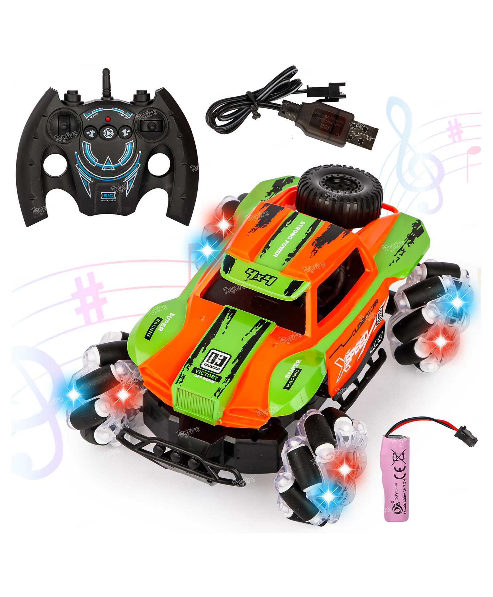 Toysire Remote Control Stunt Drift Off-Road Climbing Car|12-Channel Climbing Stunt Car Drift Toy For Kid-image-40