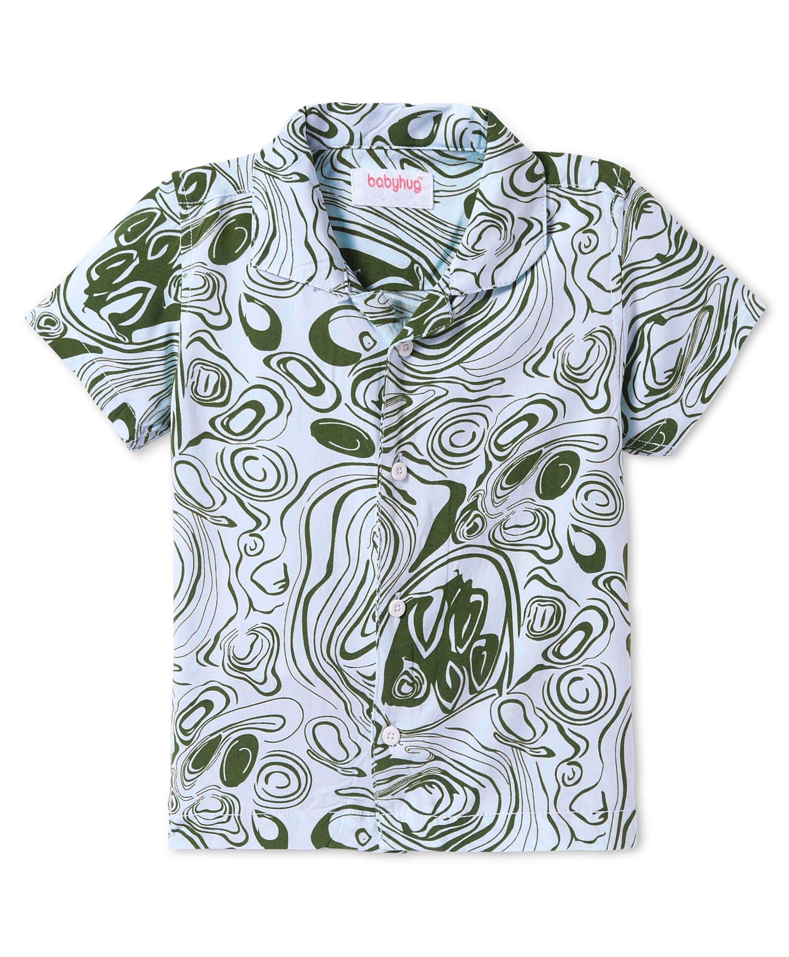 Babyhug Cotton Woven Half Sleeves Printed Shirt - Green-picture-31