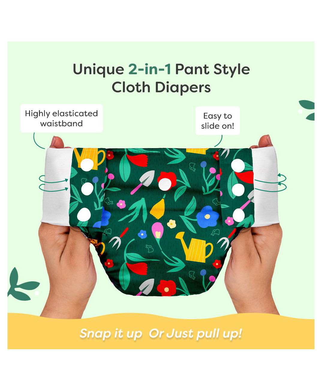 SuperBottoms UNO Cloth Diaper Pants (9kg-17kg) | Pull-up diaper pants | Super Absorbent | Washable & Reusable 300+ times | Comes with a Dry Feel Magic Pad | CPSIA Certified | Muddy Meadows-picture-36