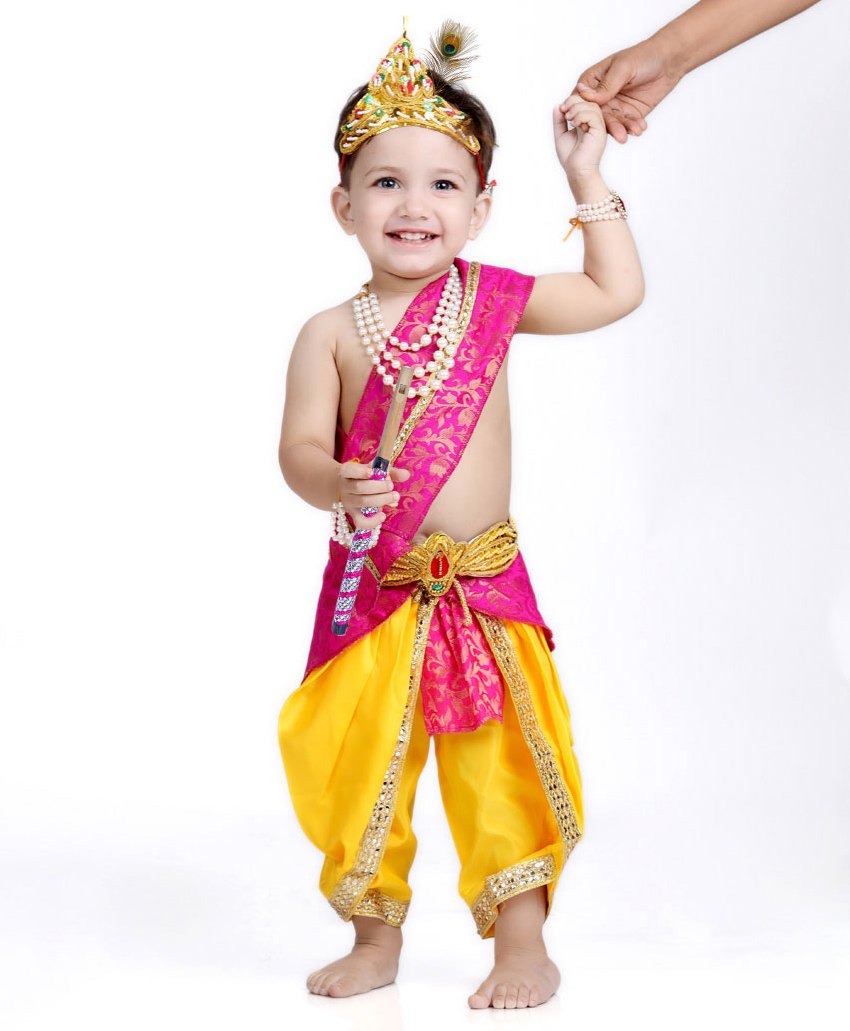 Itsmycostume Janmashtami Theme Krishna Costume Set - Yellow-picture-17
