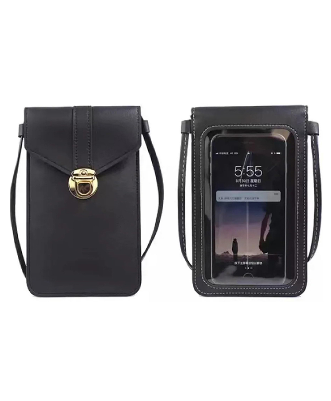 MOMISY Mobile Bag Cellphone Sling Bag Card Holder Wallet Handbag Crossbody multi-function Shoulder Bag for Girls & Women (Black)-image-43
