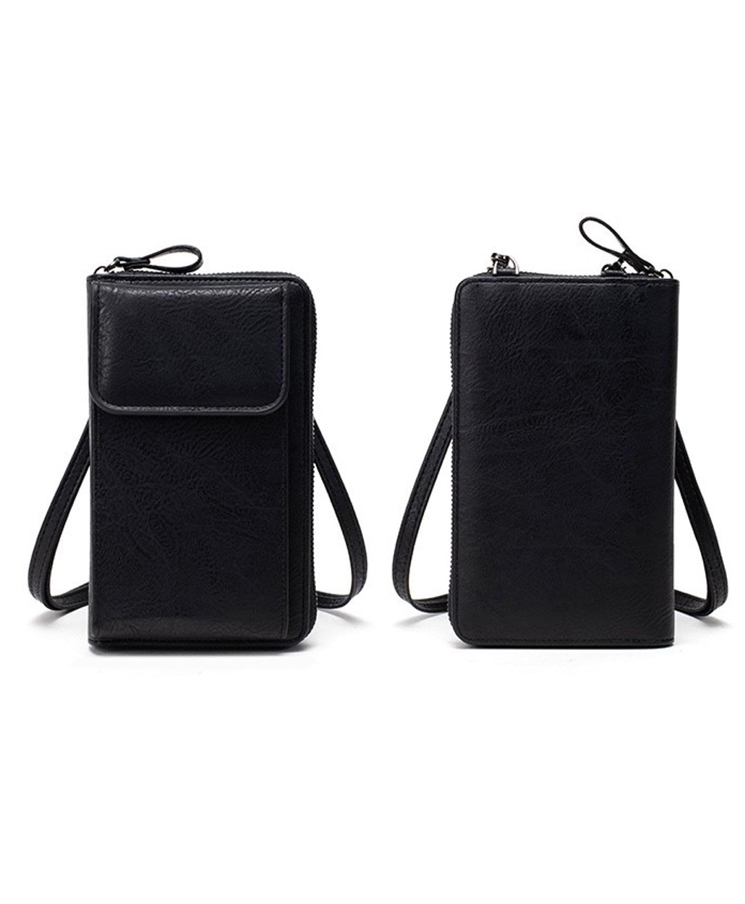 Momisy Multi-Function Crossbody Bags for Women Mobile Cell Phone Holder Card Pocket Bag Stylish Pu Leather Sling Bags for Women Girls Purse Wallet Mini Shoulder Bags - Black-image-38