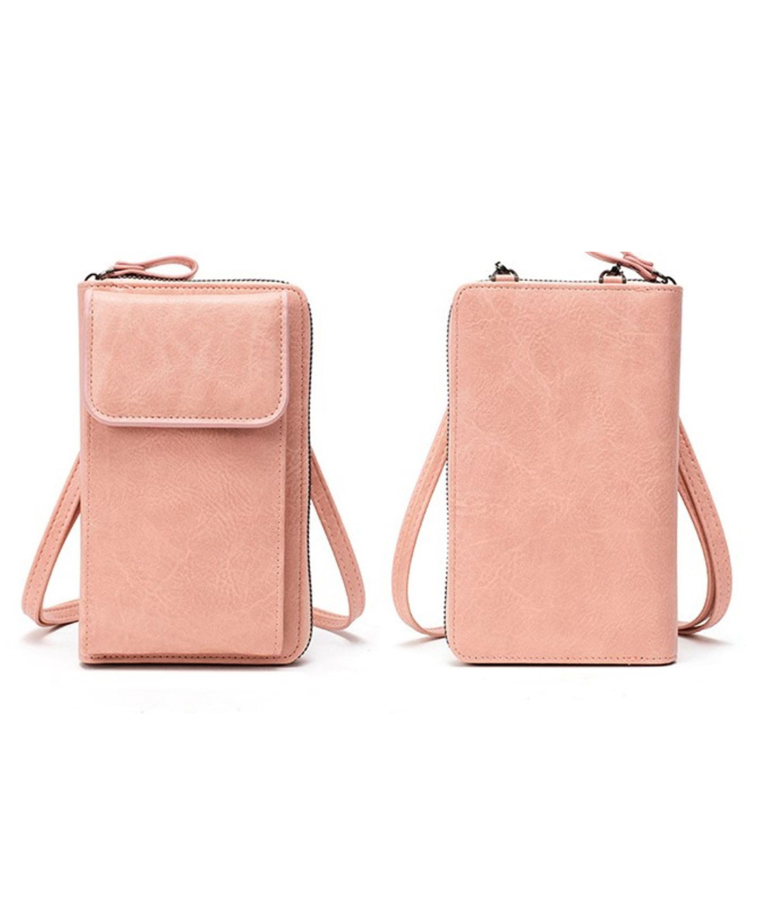 Momisy Multi-Function Crossbody Bags for Women Mobile Cell Phone Holder Card Pocket Bag Stylish Pu Leather Sling Bags for Women Girls Purse Wallet Mini Shoulder Bags - Pink-image-33