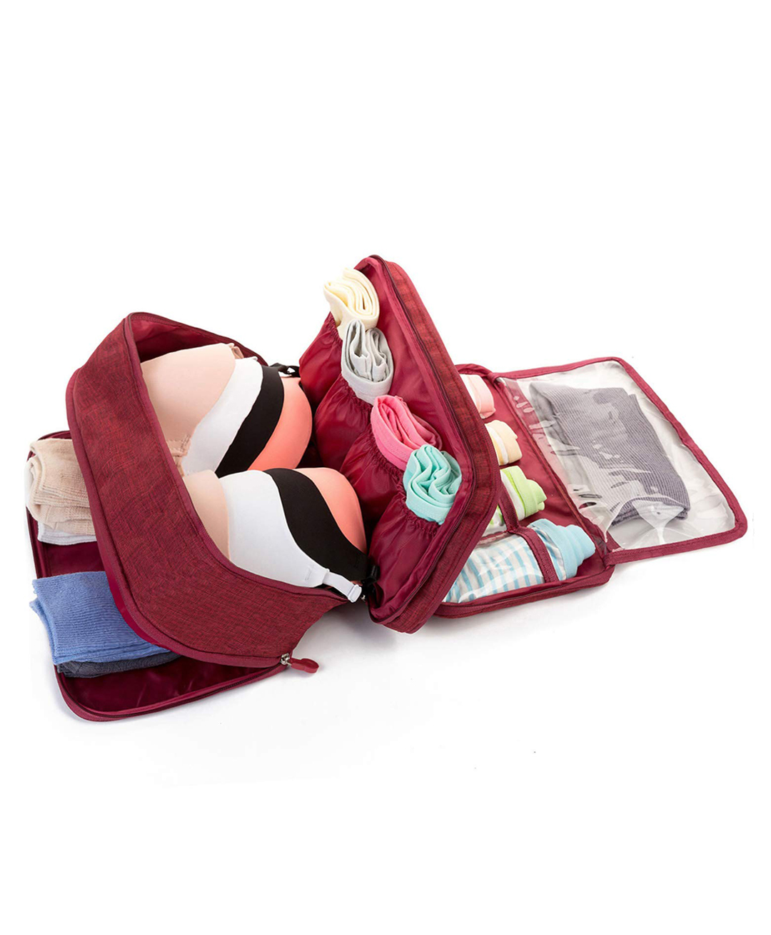 MOMISY Portable Storage Multipurpose Travel Bag -(Wine Red)-image-5