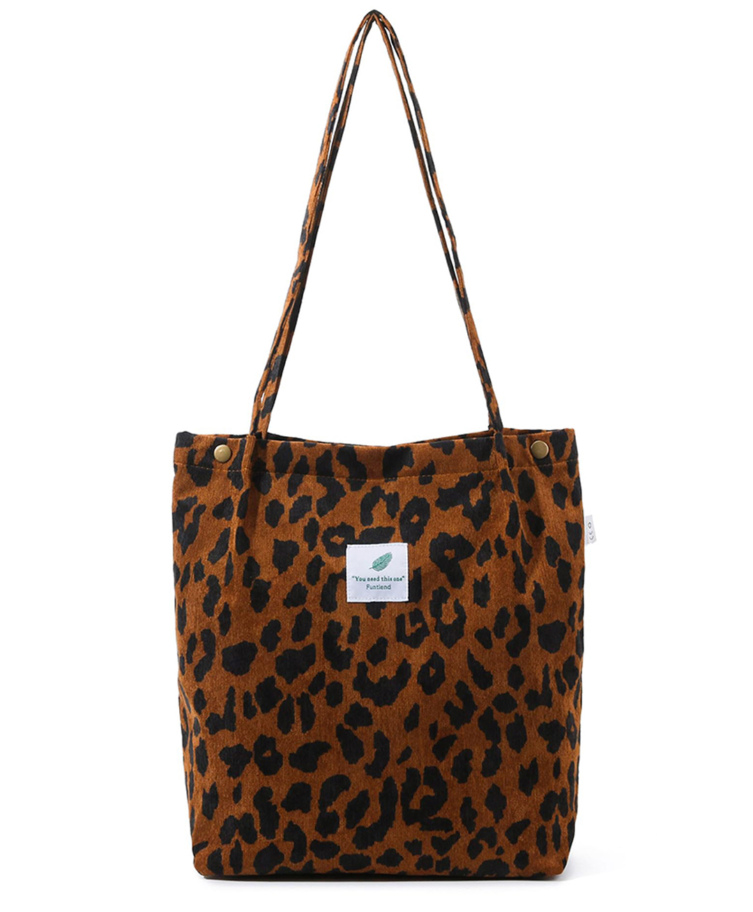 Momisy Corduroy Tote Bag -Brown Leopard-image-21