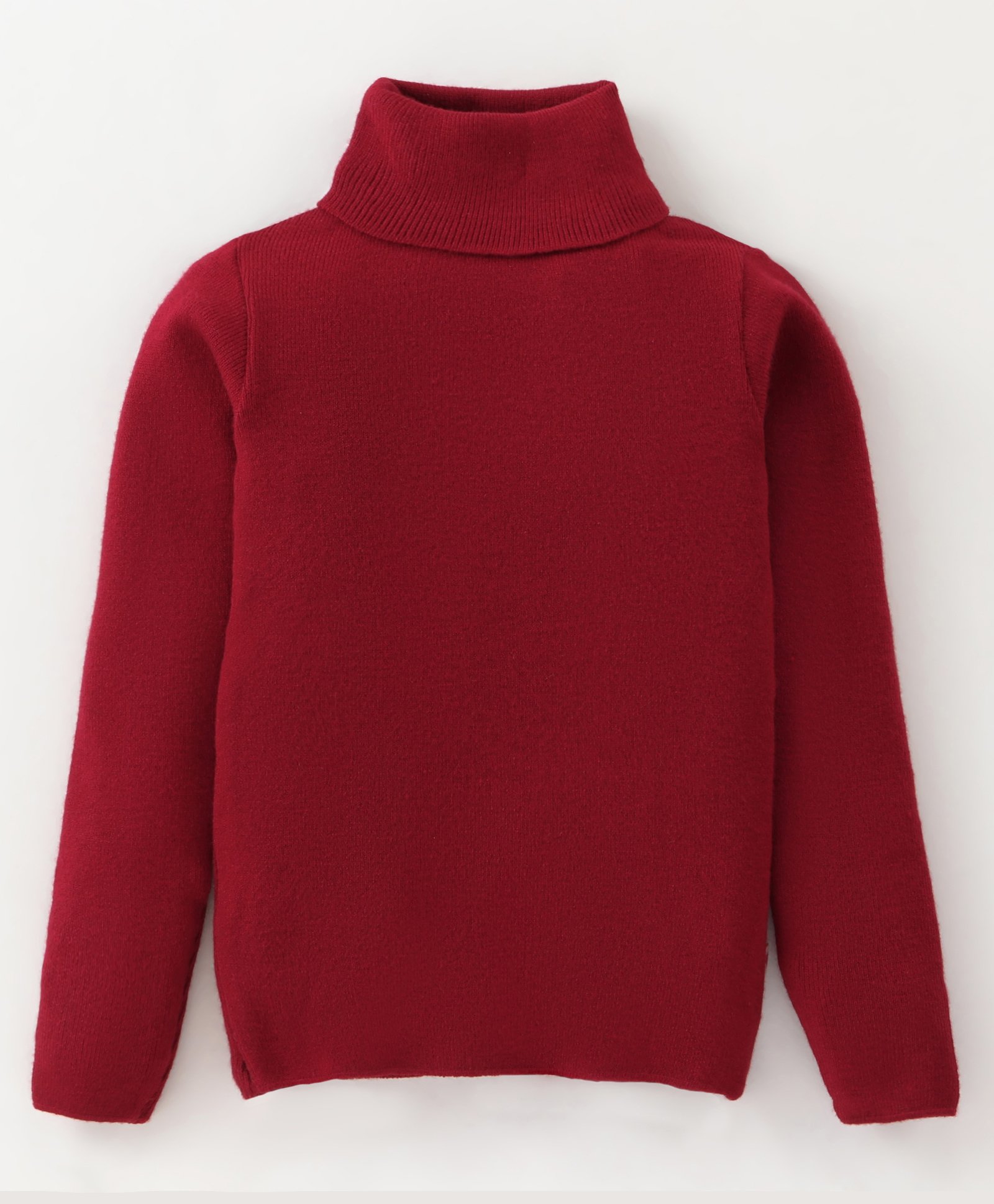 Yellow Apple Viscose Knit Full Sleeves Turtle Neck Solid Colour Winter T-Shirt - Maroon-picture-15