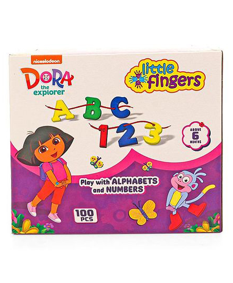 little fingers Play With Alphabets & Numbers Learn with Dora 100 Pieces - Multicolour-image-7