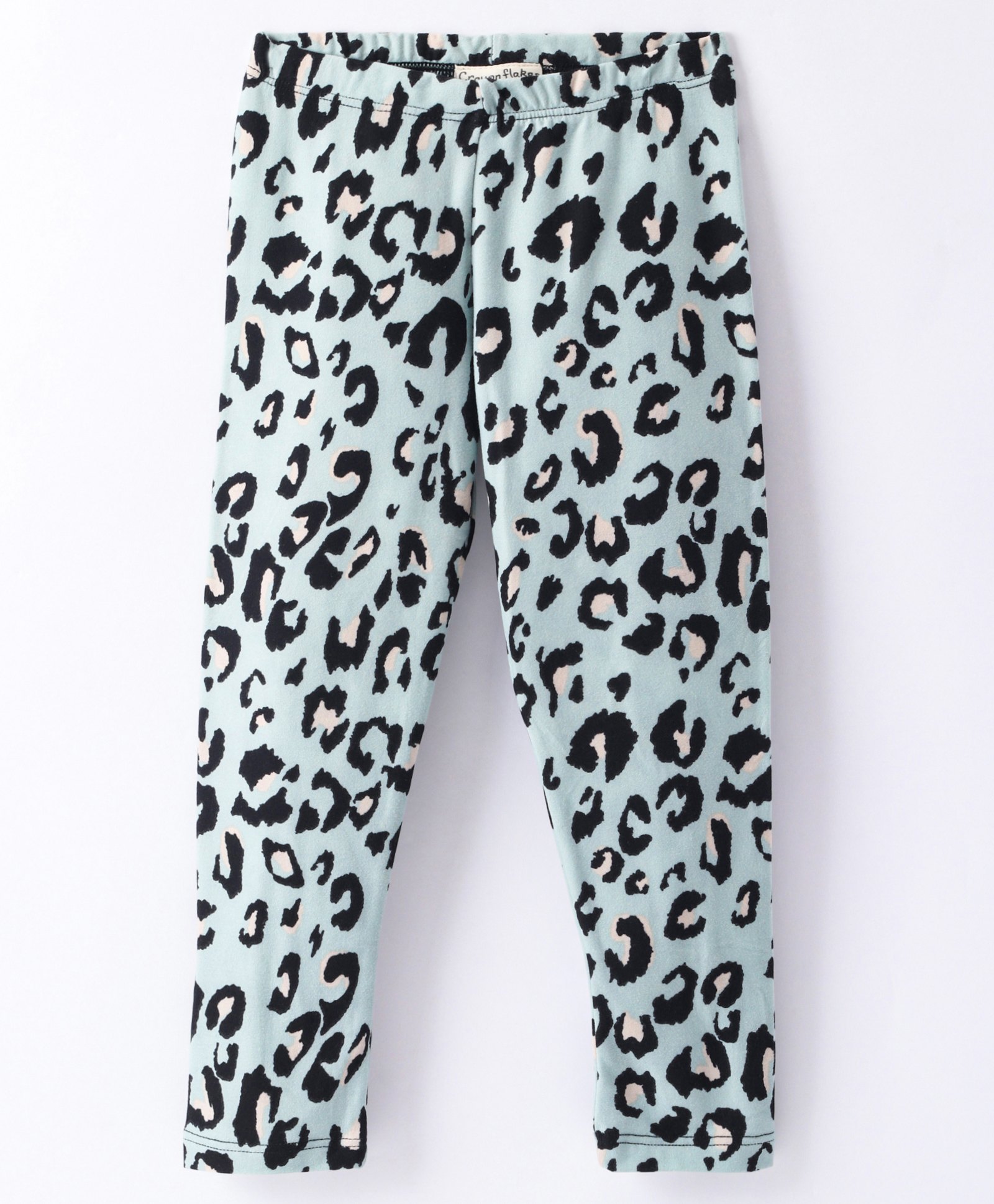 CrayonFlakes Animal Printed Super Stretch Full Length Leggings - Green-image-1