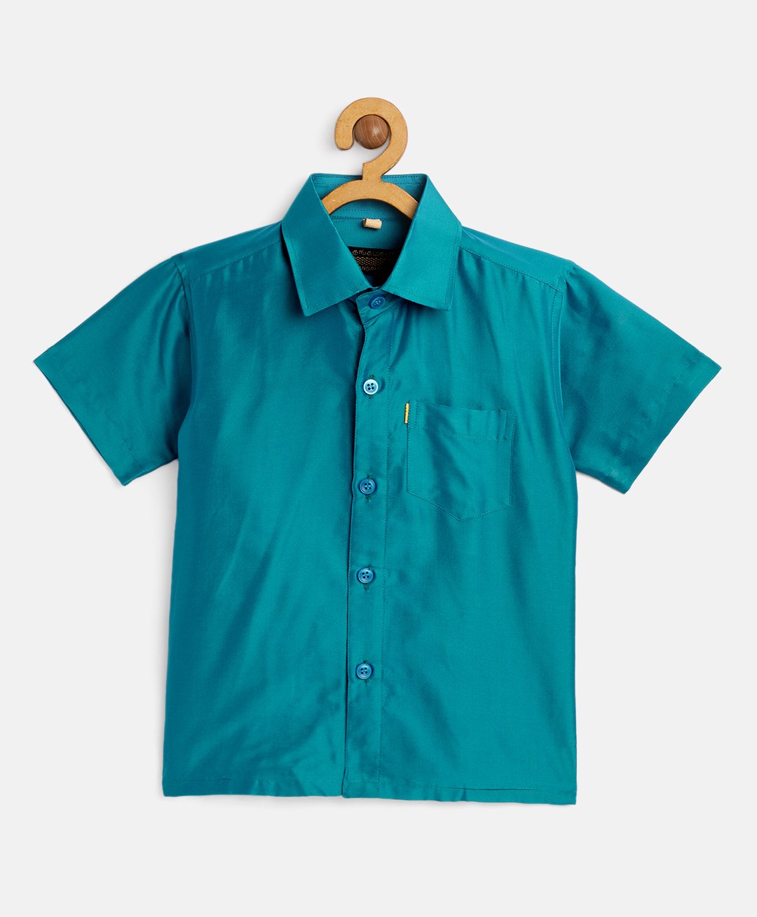 thangamagan THANGAMAGANHalf Sleeves SoildShirt - Turquoise Blue-picture-18