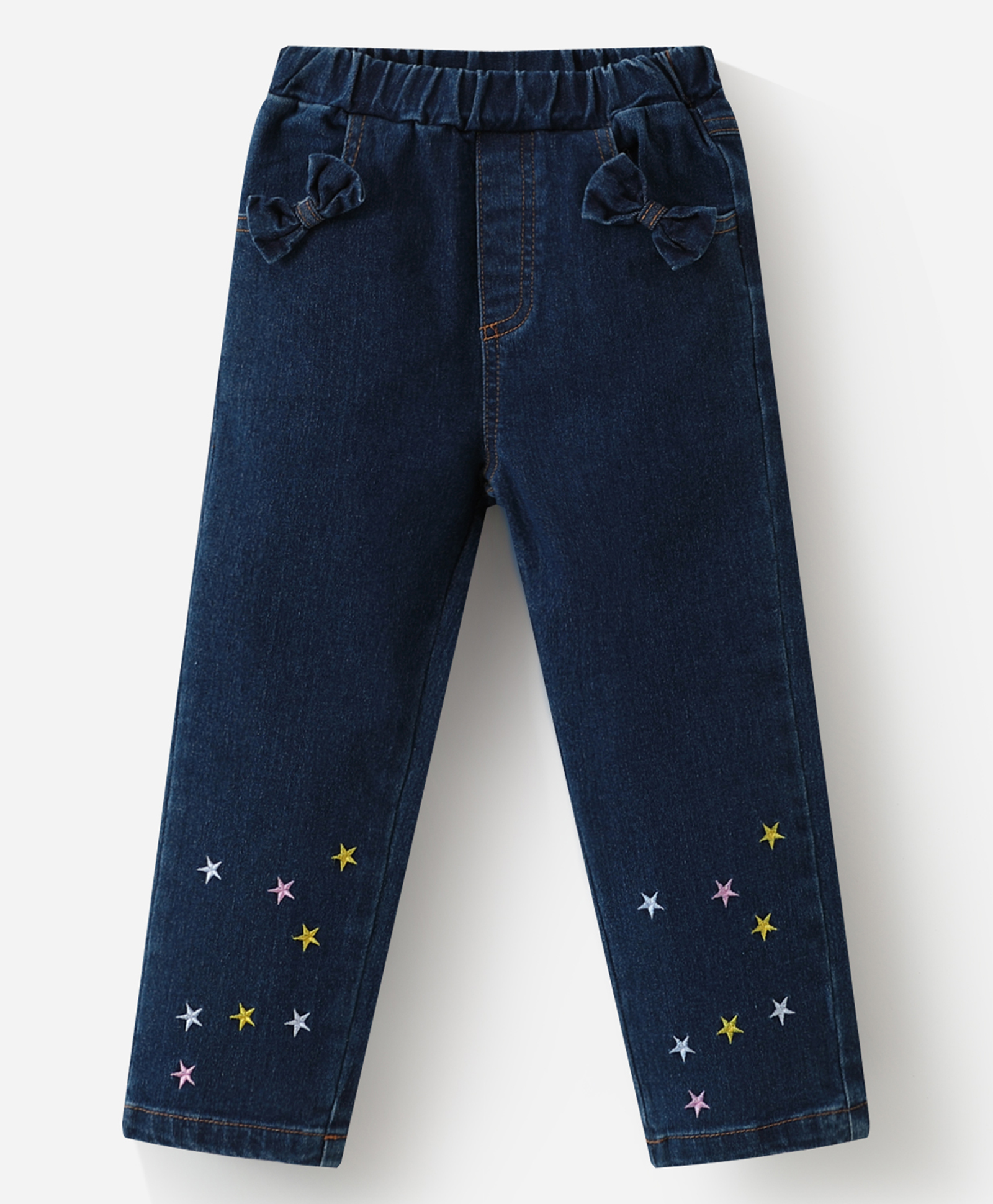 Kookie Kids Full Length Star EmbroideredWashedDenim Jeans - Navy Blue-image-14