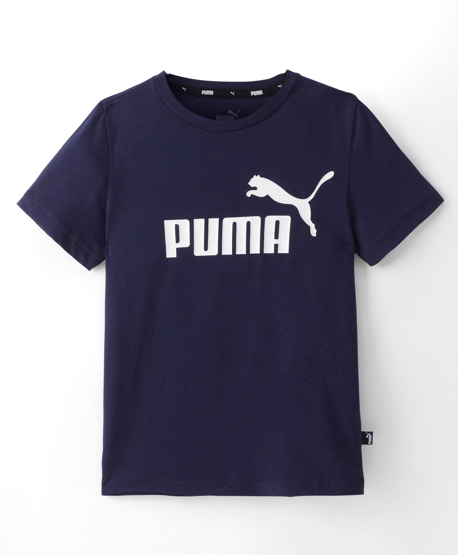 Puma Cotton Knit Half Sleeves T-Shirt With Logo Print - Blue-picture-12