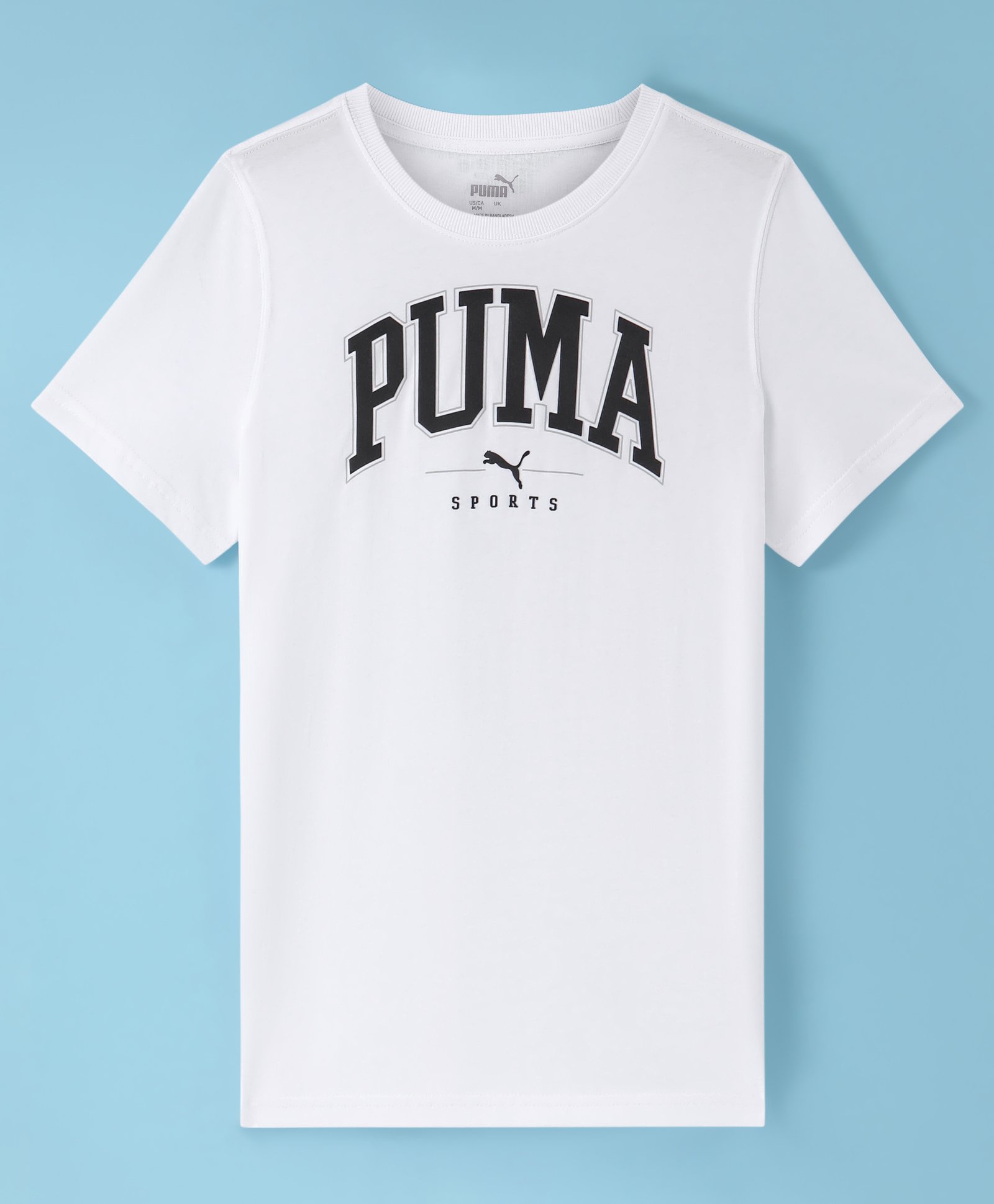 Puma Cotton Knit Half Sleeves T-Shirt With Logo Print - White-picture-16
