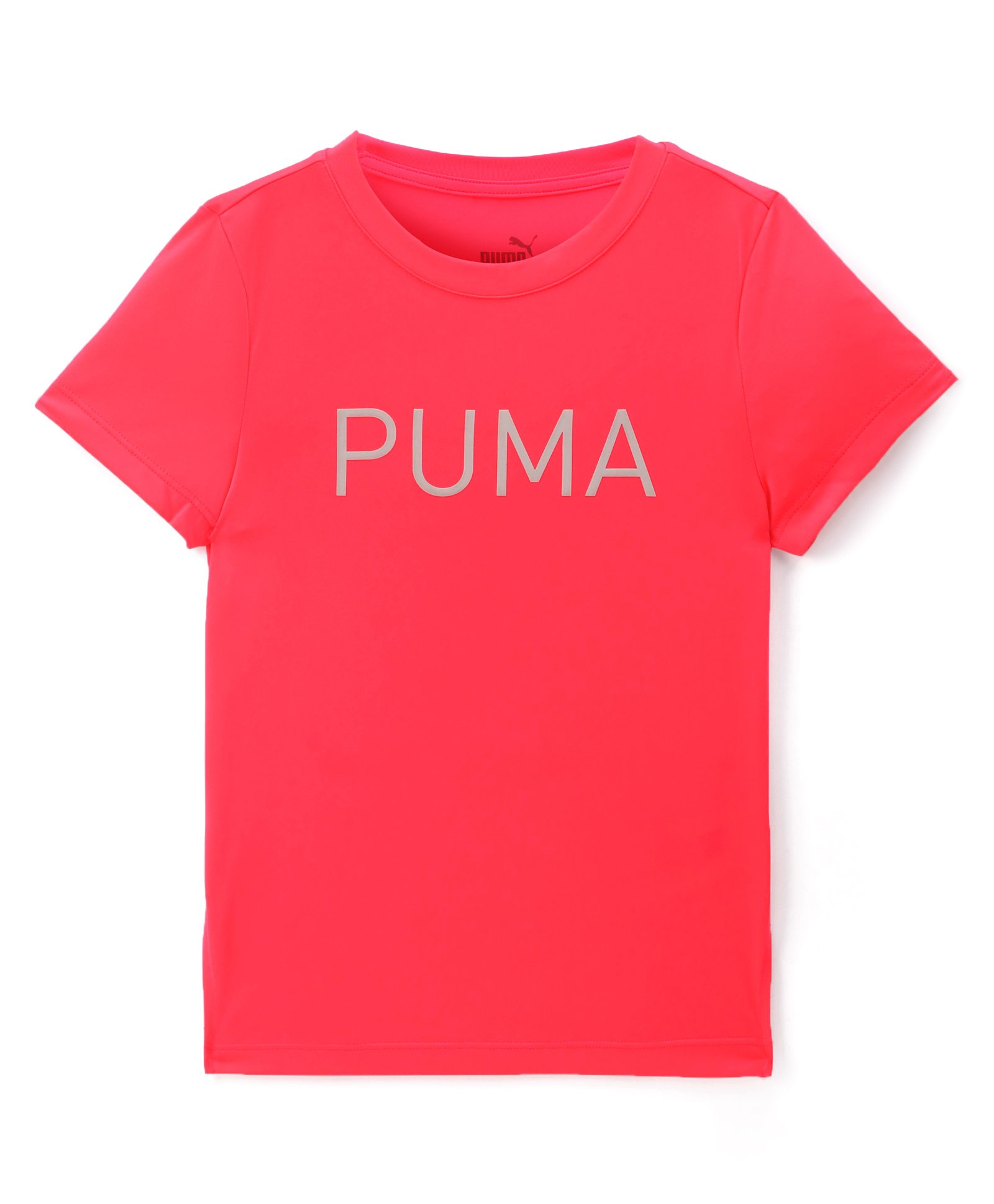 Puma Cotton Knit Half Sleeves T-Shirt With Logo Print - Pink-picture-14