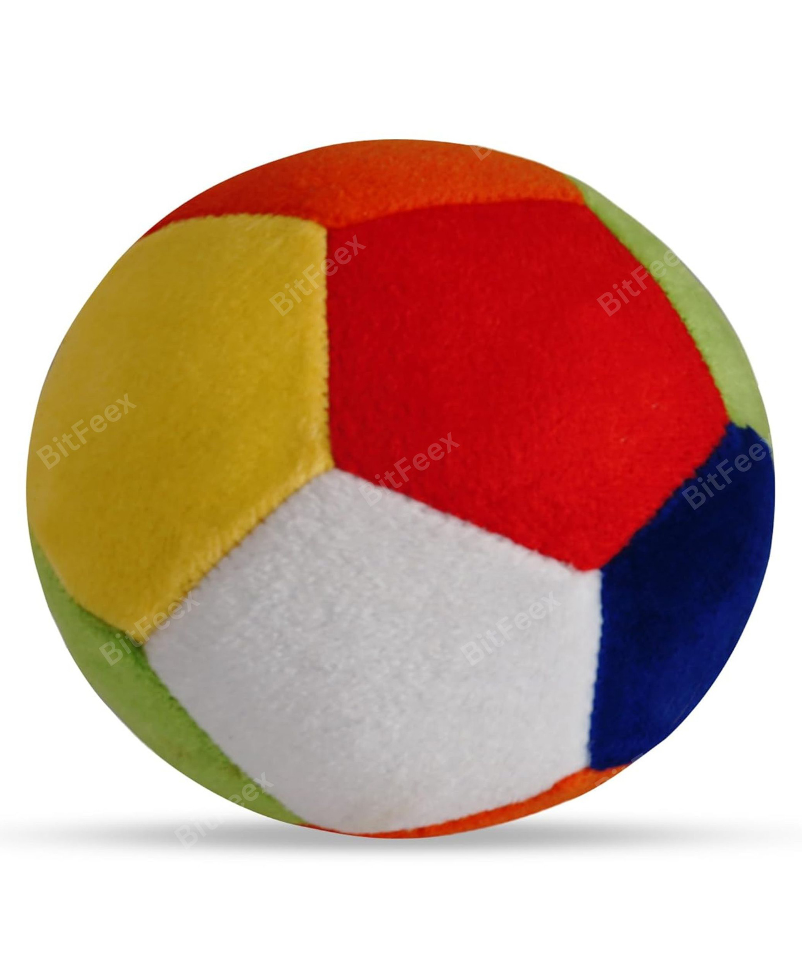 BitFeex Soft Plush Toys Baby Ball with Rattle Sound for Baby Boy Girl Kids - 10 cm Multi Color-picture-10