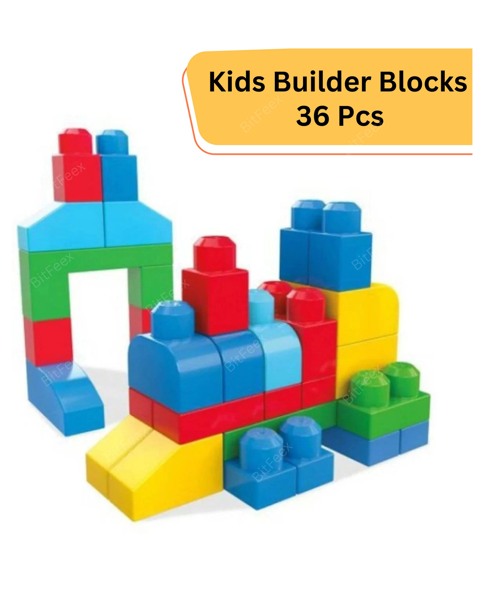 BitFeex Big Building Blocks for Kids Educational Builders Building Blocks, Best Gift Toy, Block Game for Kids Multicolor - 36 Pieces-image-34