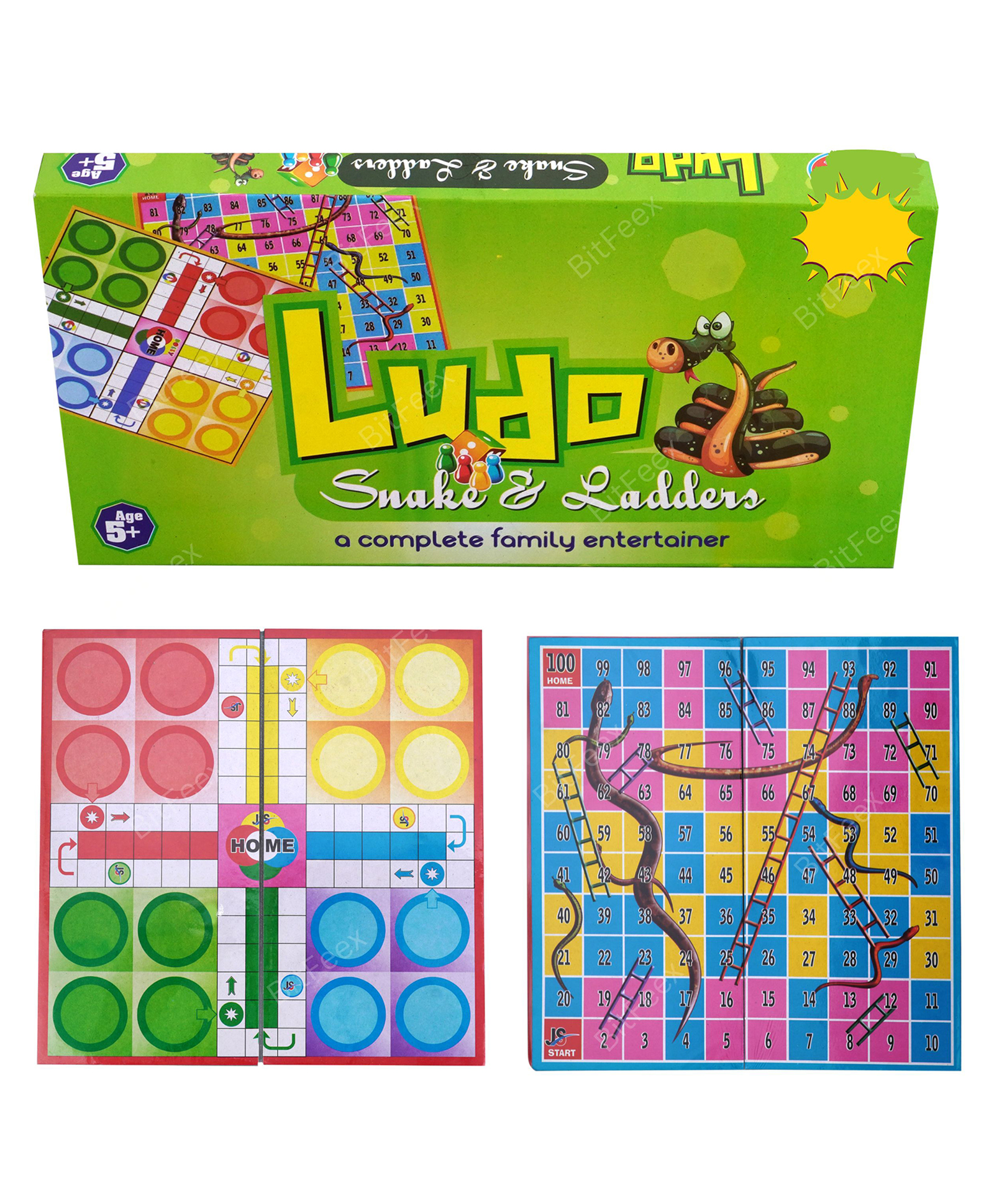 BitFeex Ludo and Snakes & Ladders Board Game Set for Kids - Multicolor-image-40
