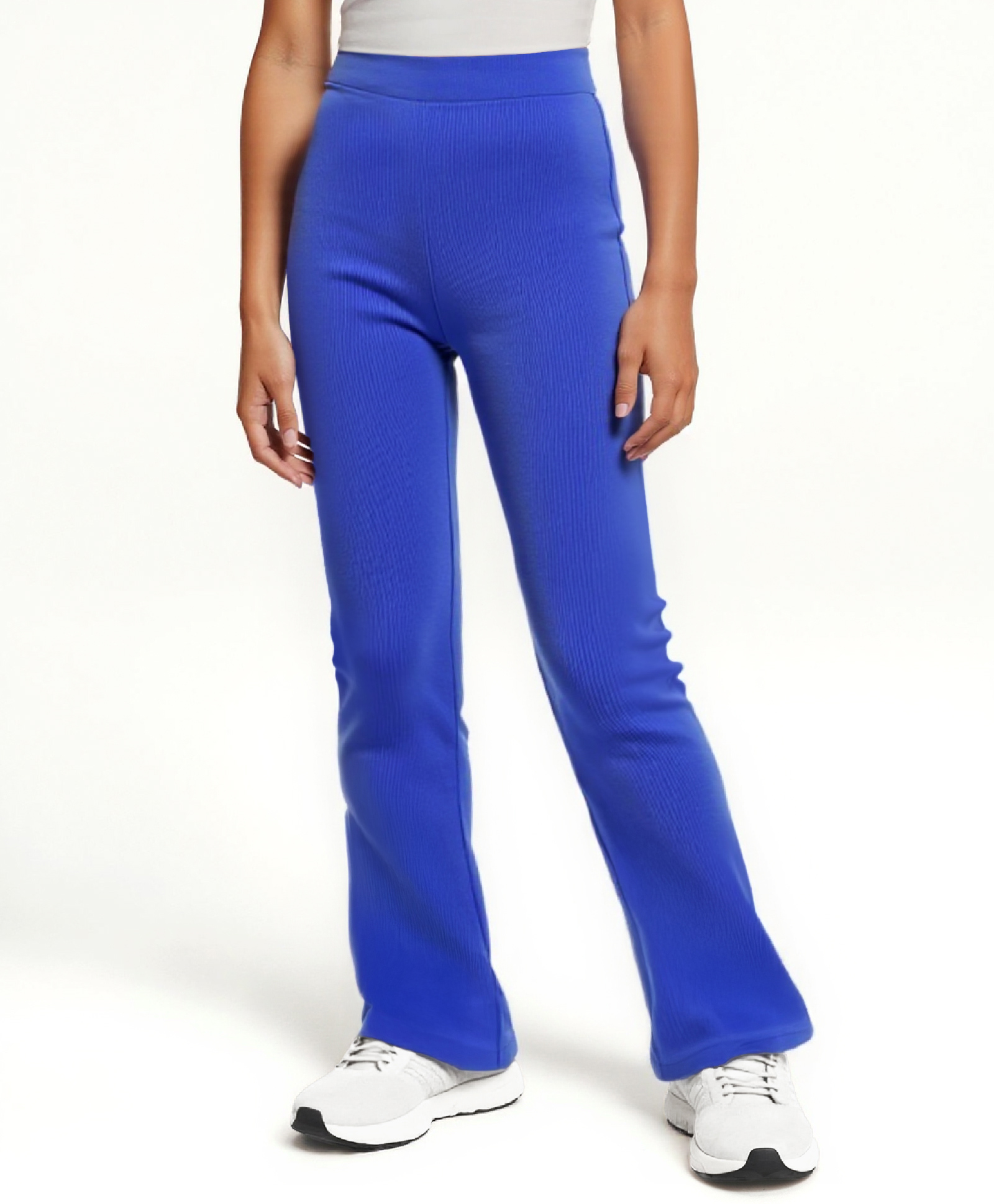 Honeyhap Premium  Cotton Elastane Full Length Solid Flared Leggings - Limoges Navy-image-14