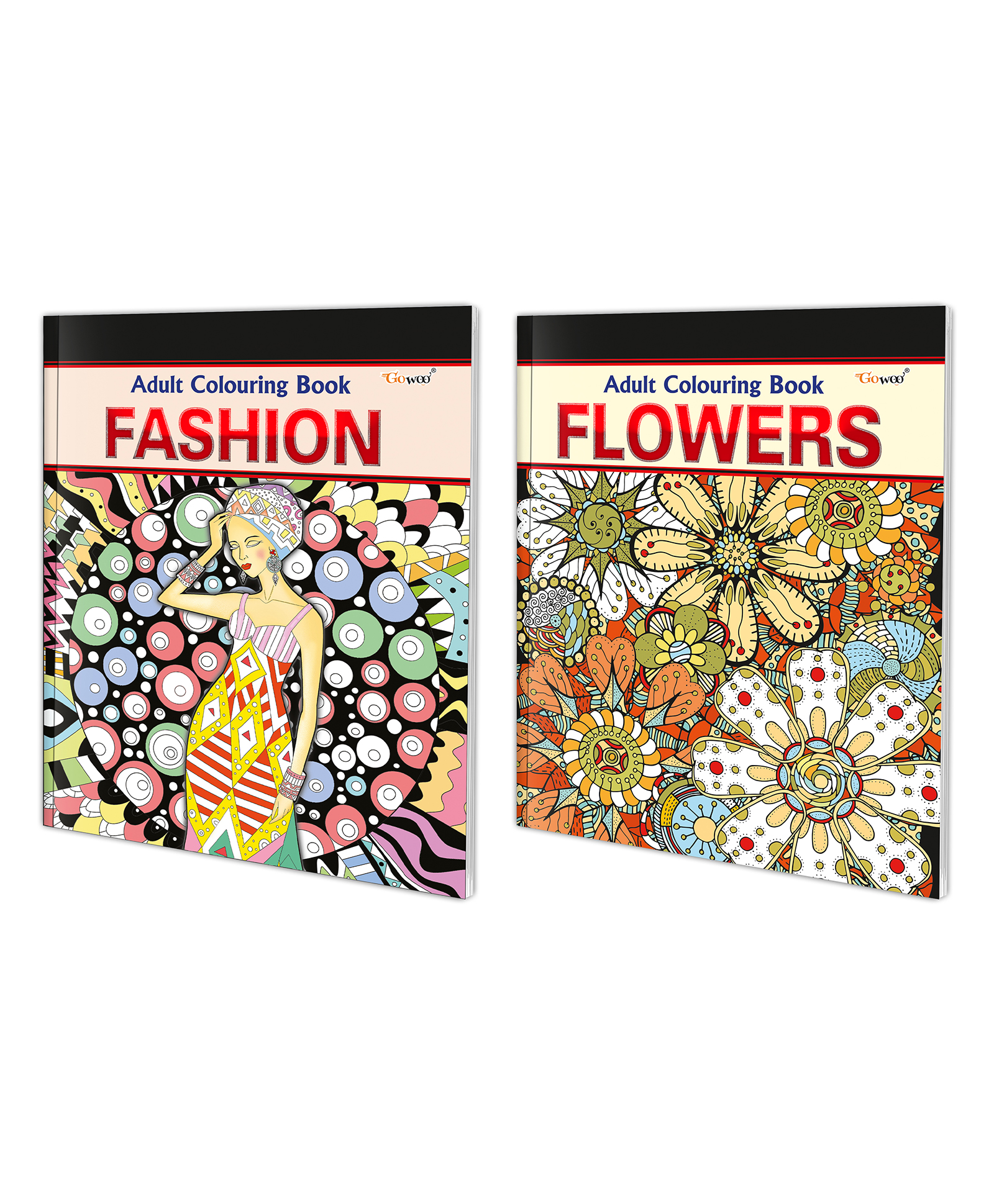 Fashion and Flowers Adult Colouring Books : Coloring Book for Adults, Art Colouring book for Adults & Kids, Coloring Book for relaxation | Combo of 2 Adult colouring books- English-image-27