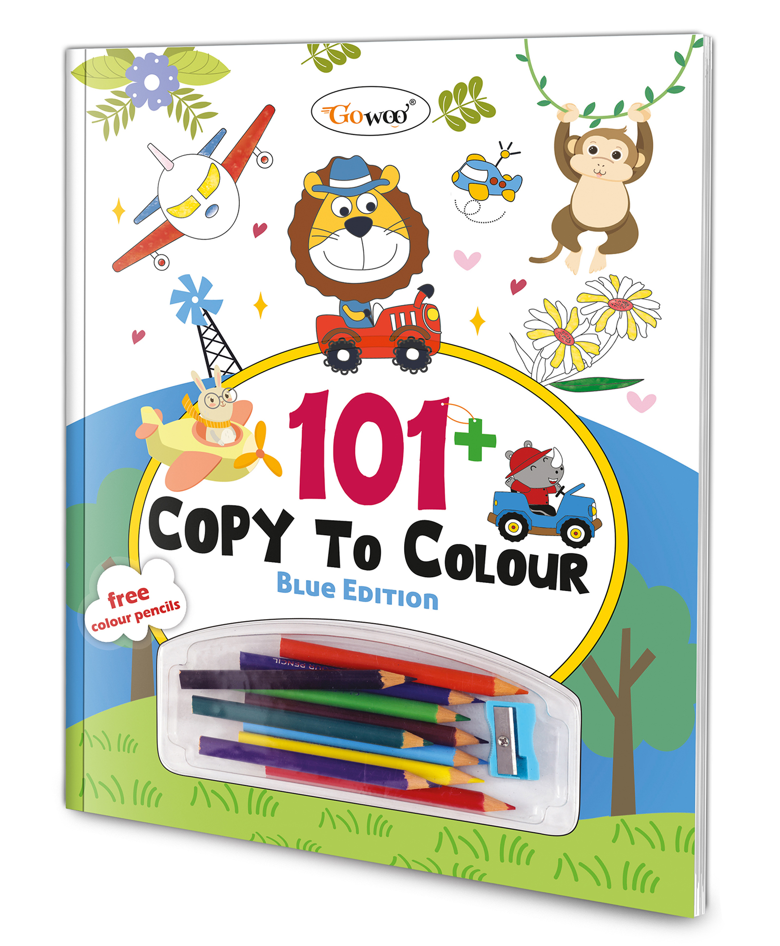 gowoo 101+ Copy to Colour - Blue Edition : Children Coloring Book, Kids Fun Learning Coloring book, Copy to Color for Children, Coloring Book for Young Learners -English-picture-17