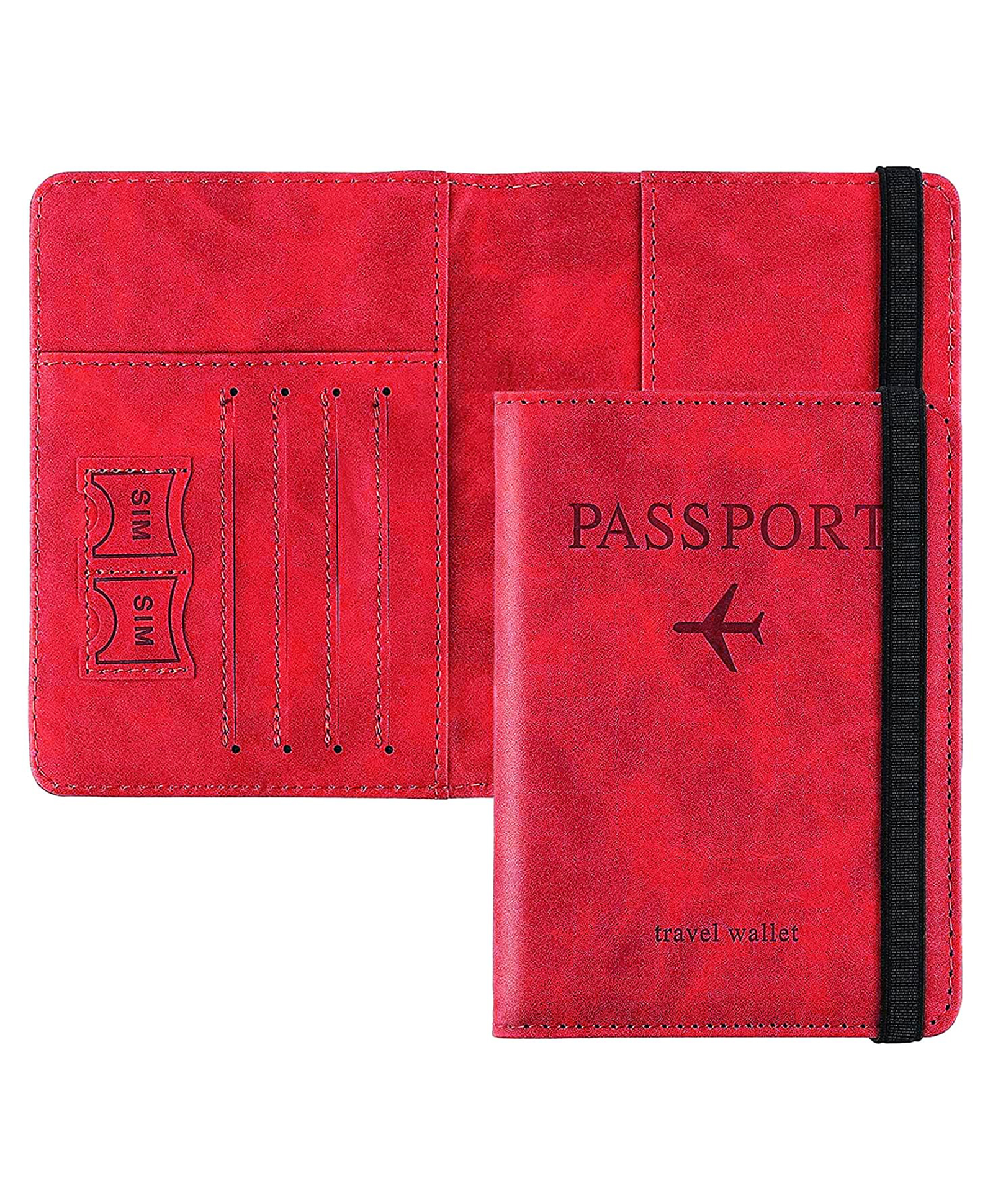 House of Quirk Passport Holder Cover Travel Wallet Organiser Passport Case Holder for Men & Women Travel Accessories-Red-picture-14