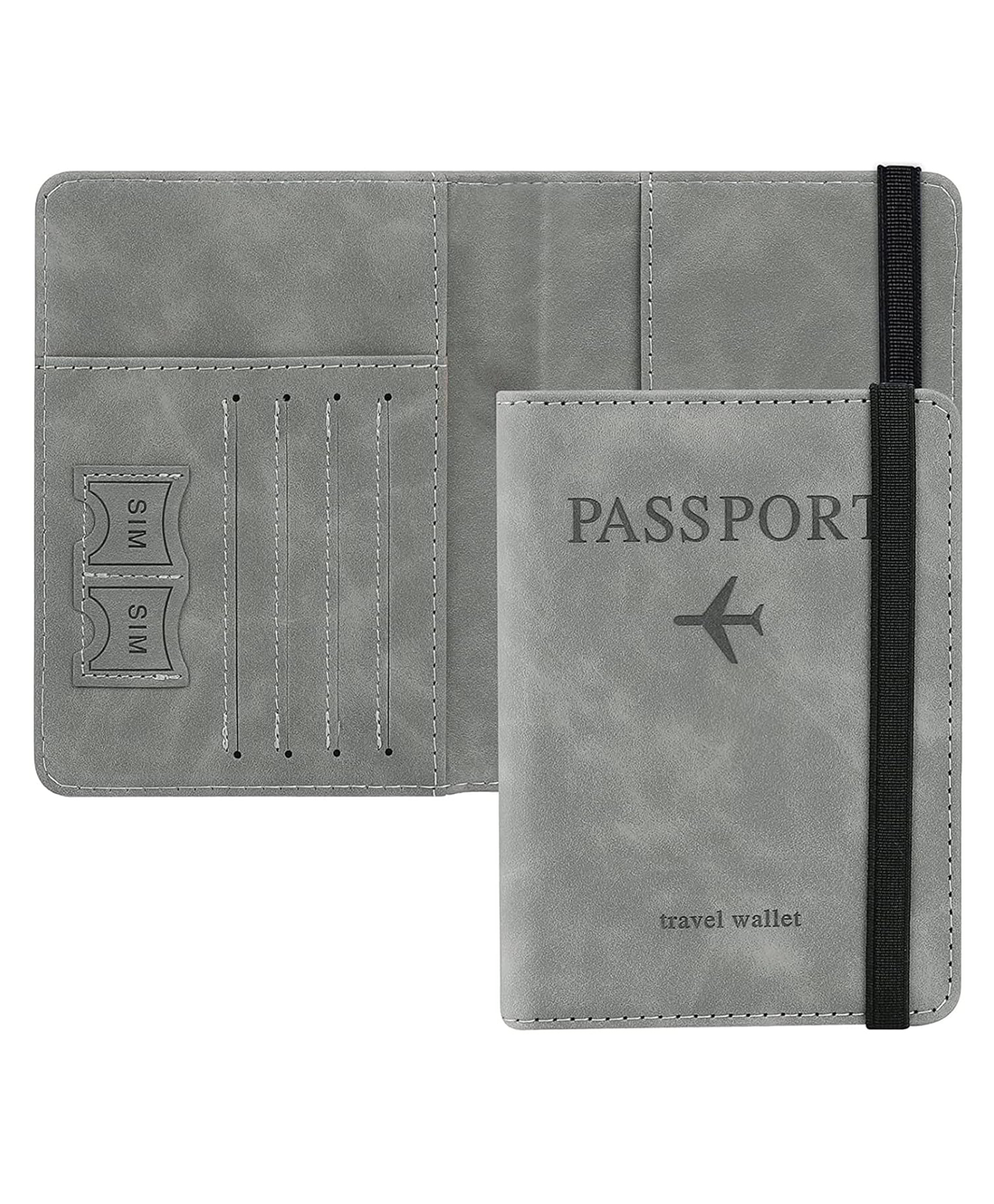 House of Quirk Passport Holder Cover Travel Wallet Organiser Passport Case Holder for Men & Women Travel Accessories-Grey-image-25