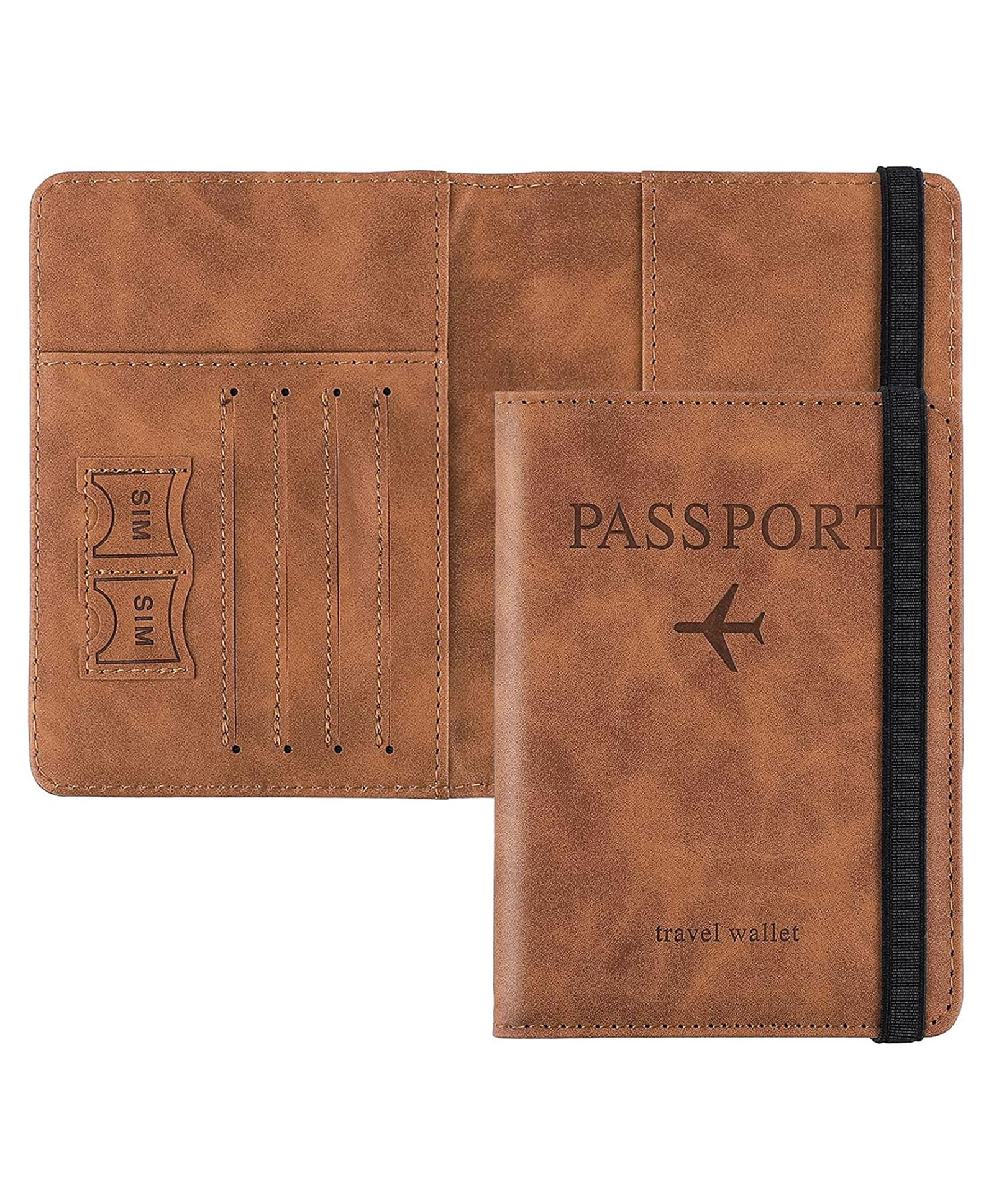 House of Quirk Passport Holder Cover Travel Wallet Organiser Passport Case Holder for Men & Women Travel Accessories-Brown-image-2