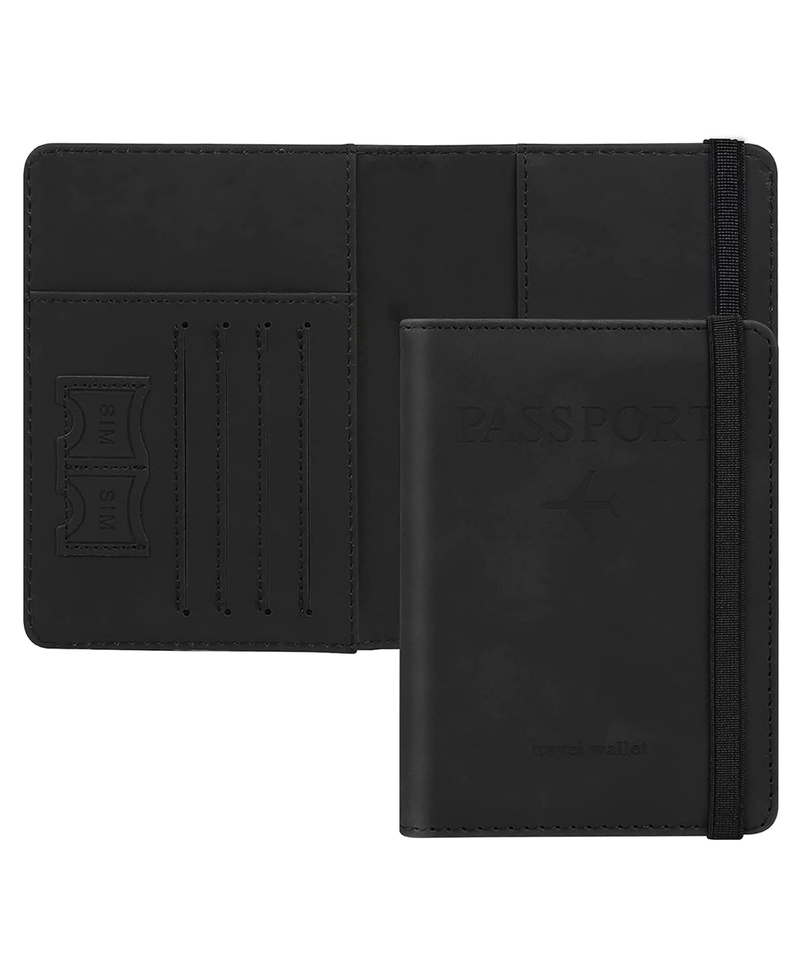 House of Quirk Passport Holder Cover Travel Wallet Organiser Passport Case Holder for Men and Women Travel Accessories-Black-image-13