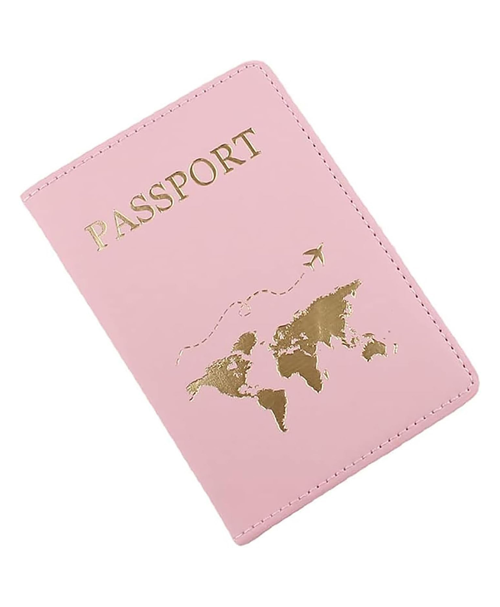 House of Quirk Passport Holder Cover PU Leather Passport Cover Case Organiser with Wallet for Women Men-World Pink-image-30