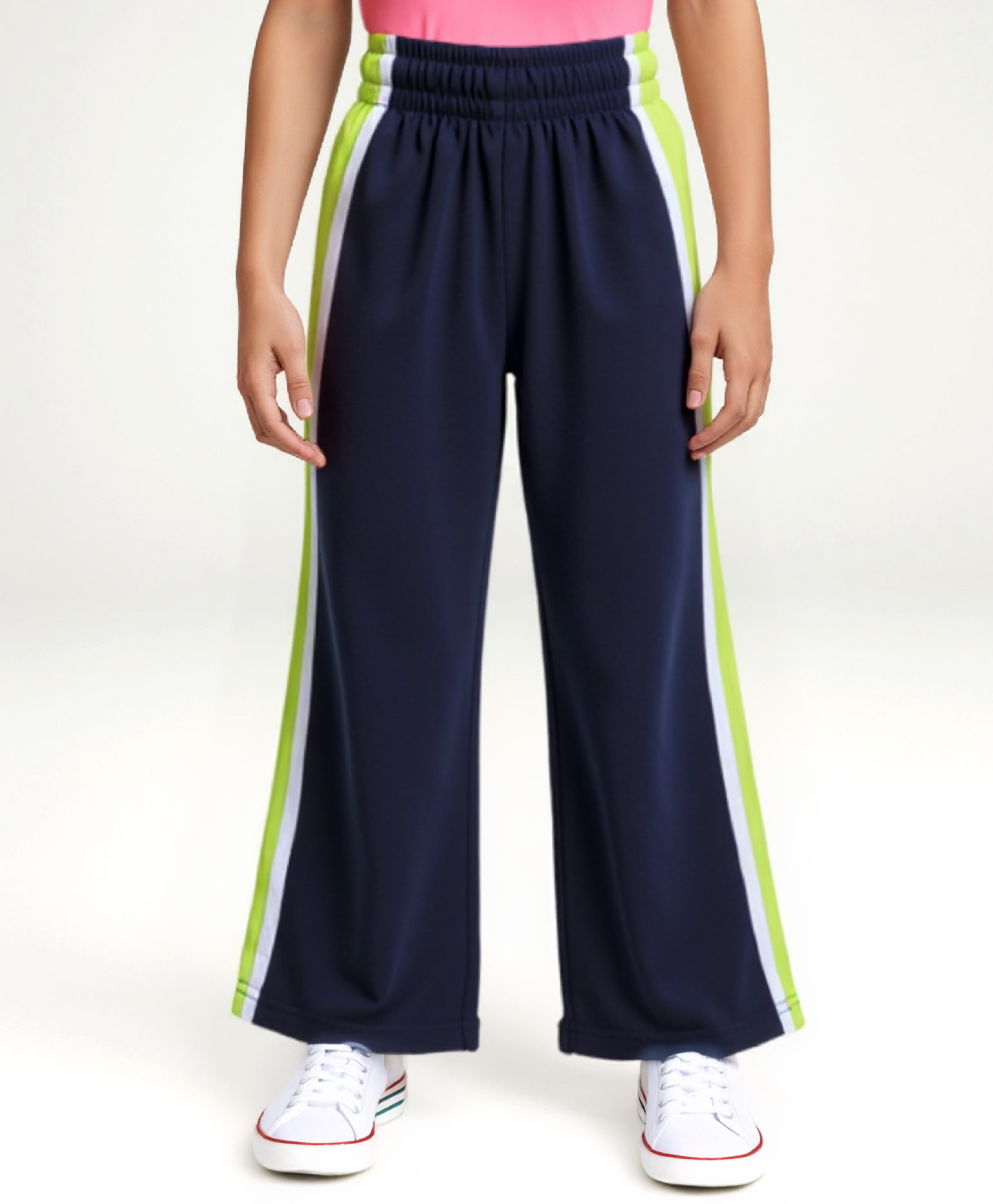 Honeyhap Premium 100% Cotton Knit Full Length Solid Color Lounge   Pants With Bio Finish - Kiwi Coloada Green & Black-picture-20