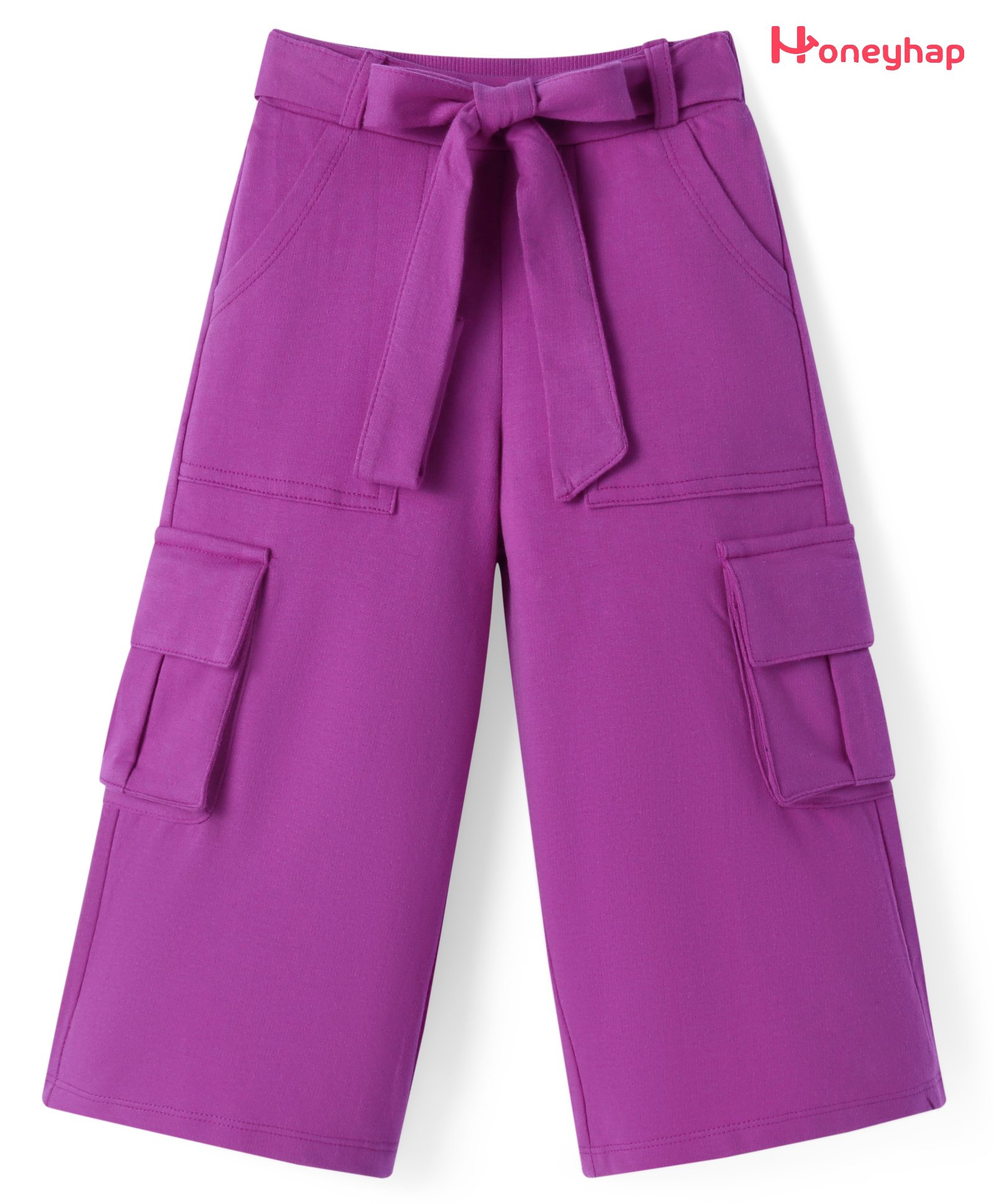 Honeyhap Premium 100% Cotton Knit Full Length Culotte Pants With Bio Finish - Willowherb Purple-picture-17