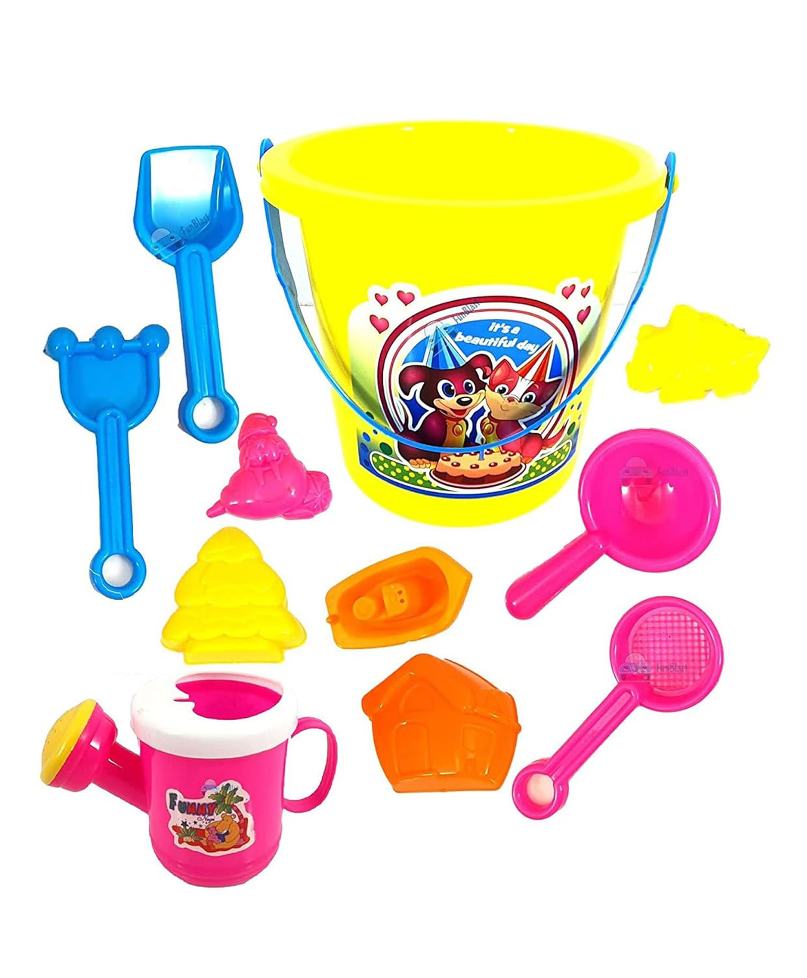 Bunie Beach Castle Water Tools Toys for Kids  11 Pcs Multicolor-picture-21