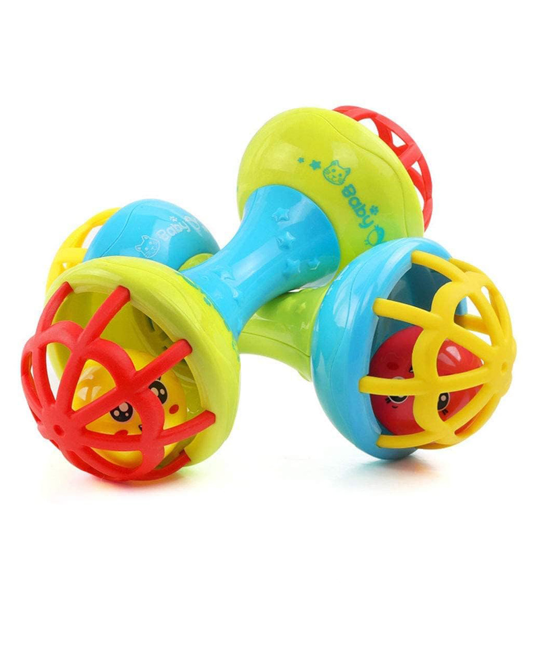 Bunie Dumbbell Rattle Teether Toy for Toddlers  Pack of 1 Multicolor-image-36