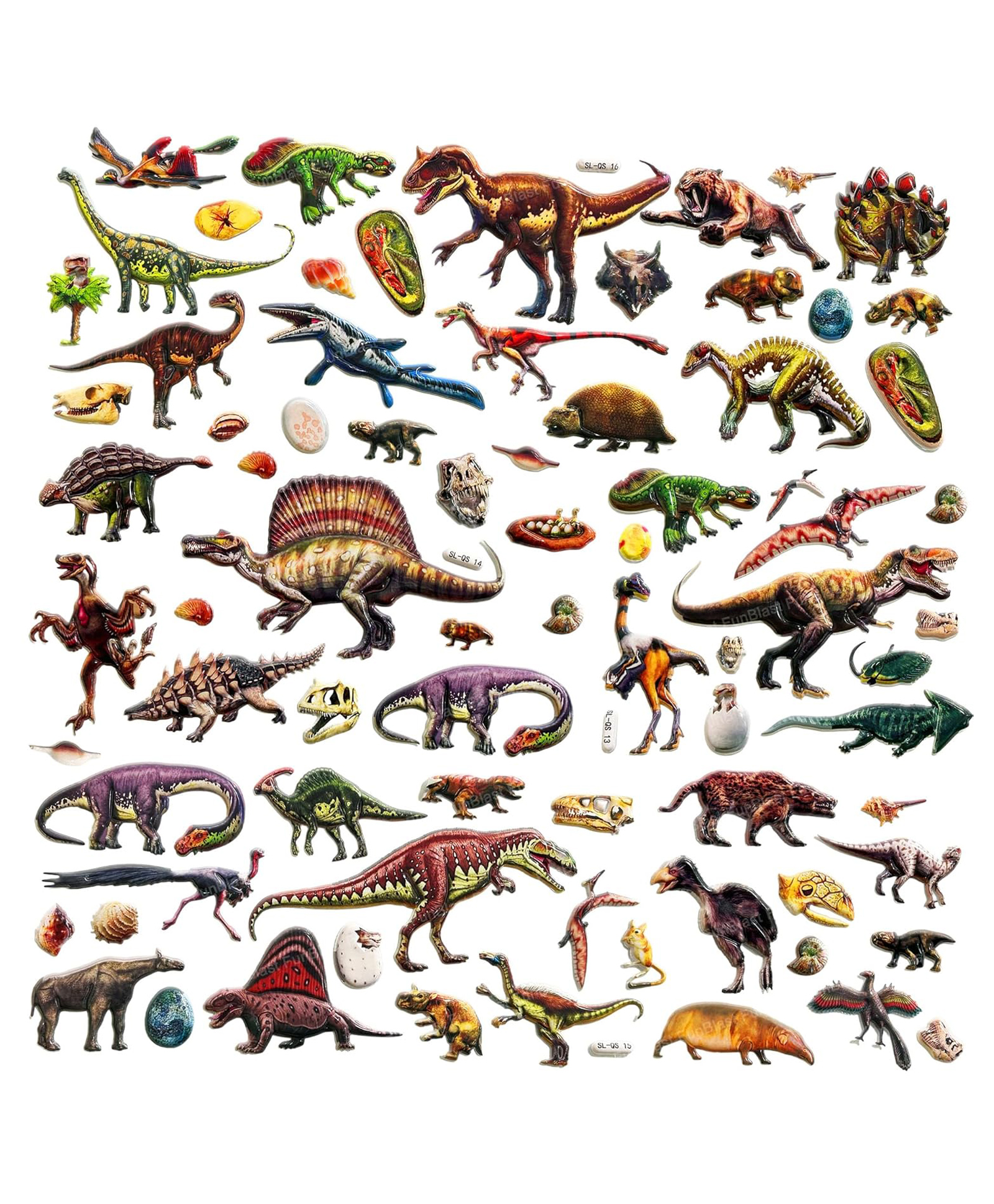 Bunie Dinosaur Theme 3D Stickers Set  4 Sheets Puffy Stickers for Kids-image-29