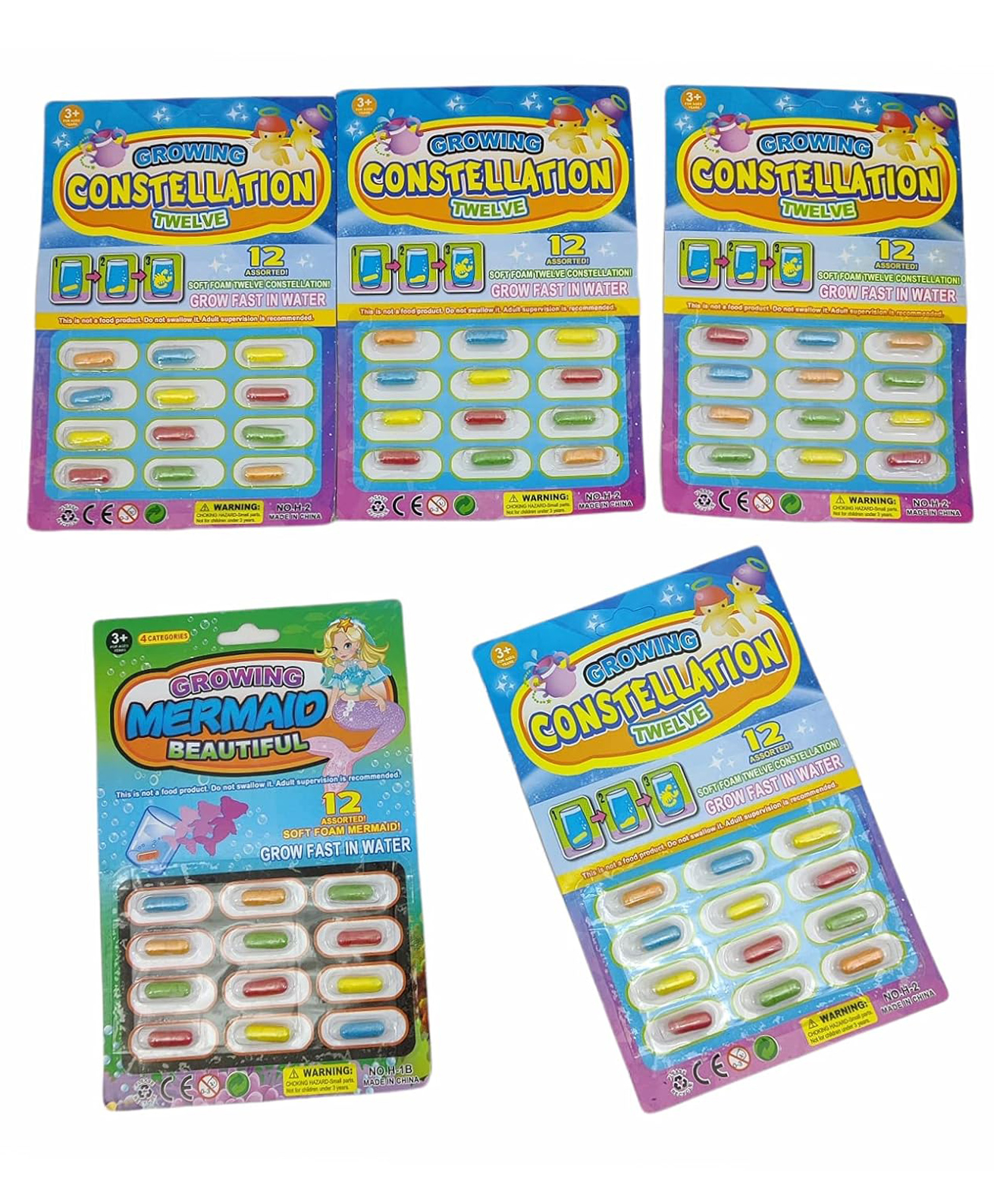 Bunie Animal Theme Water Growing Magic Capsules Toys - 5 Packs Different Creatures-image-12